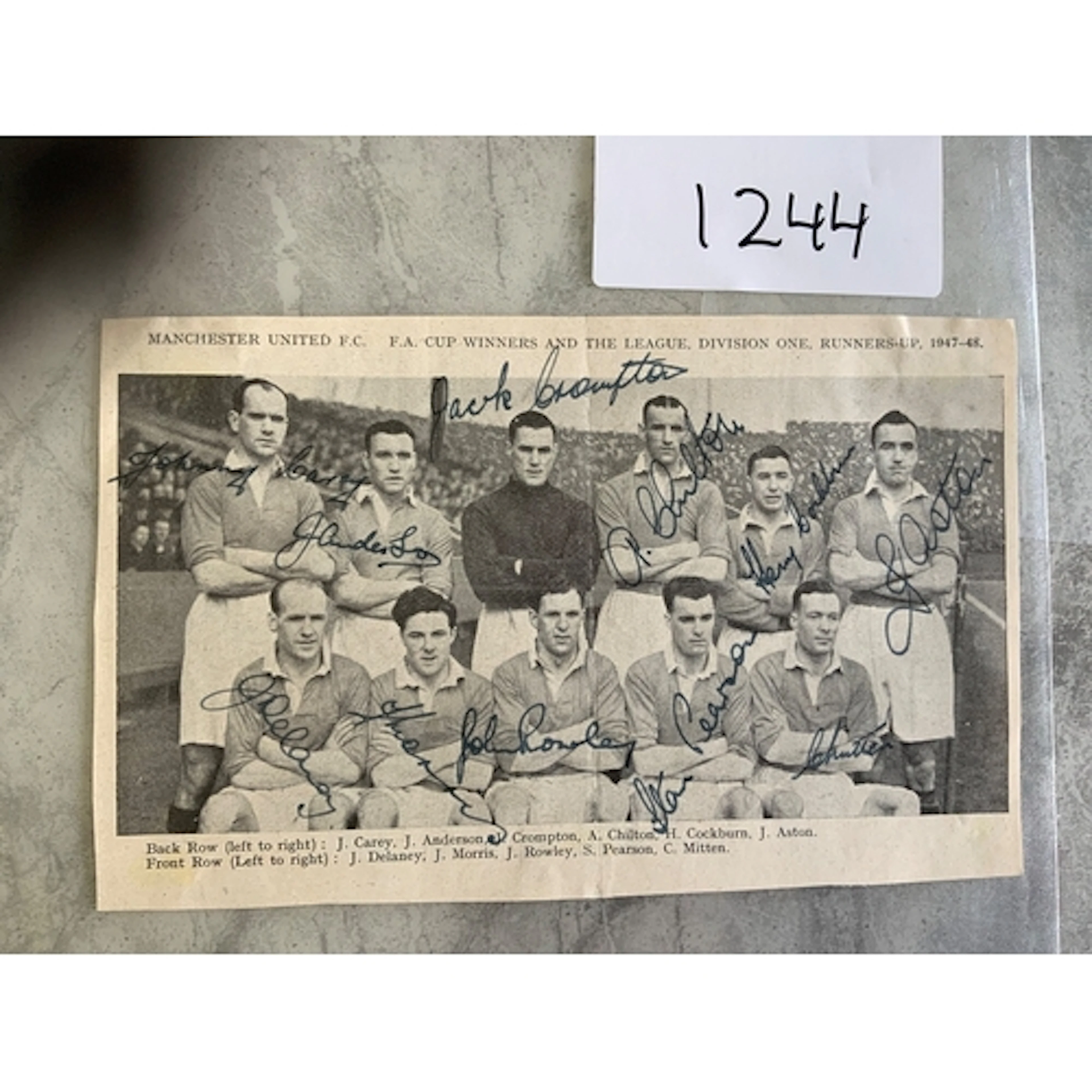 1948 Manchester United FA Cup Winners Fully Signed Picture: ...