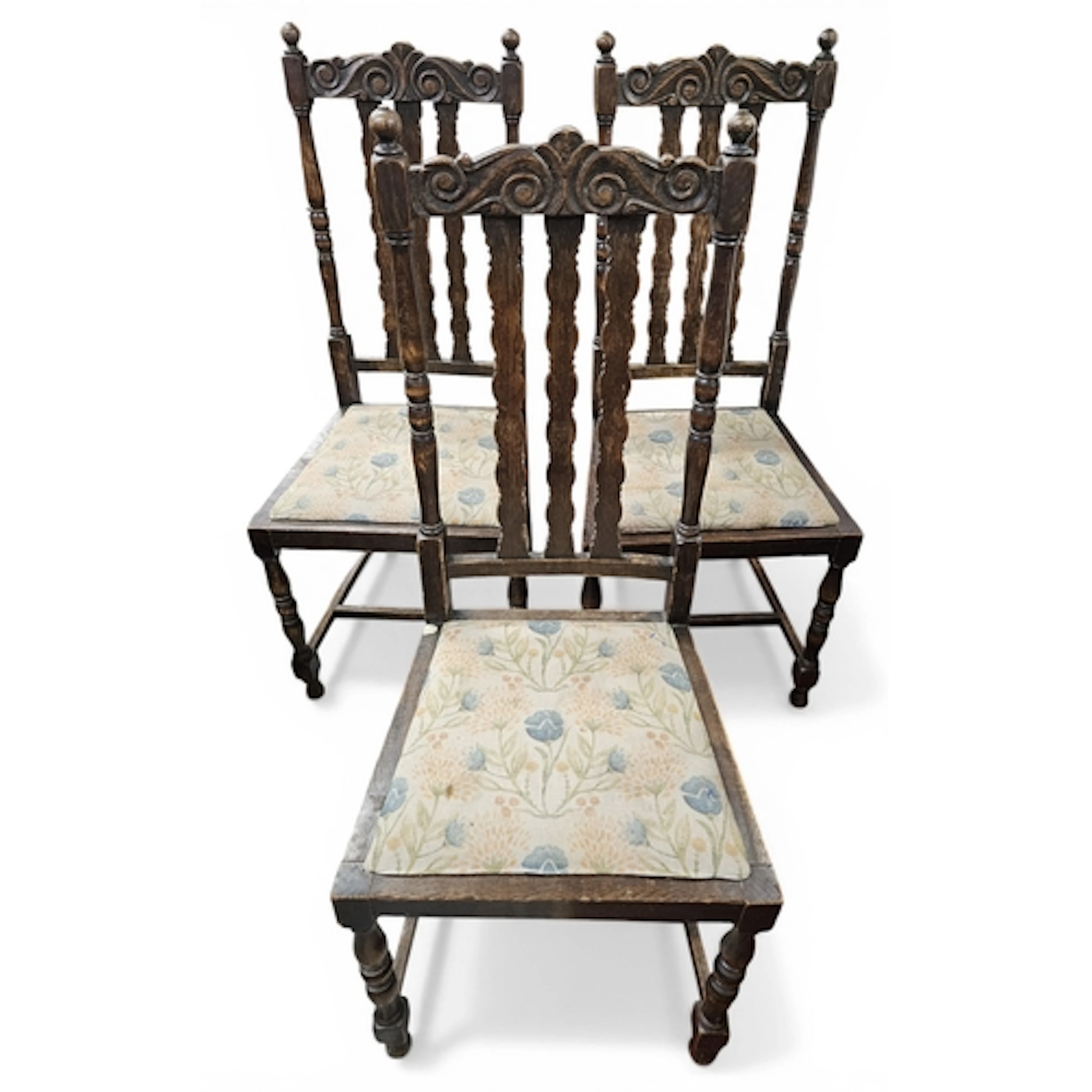 A pair of late 19th early 20th Century Hall Chairs with cane...