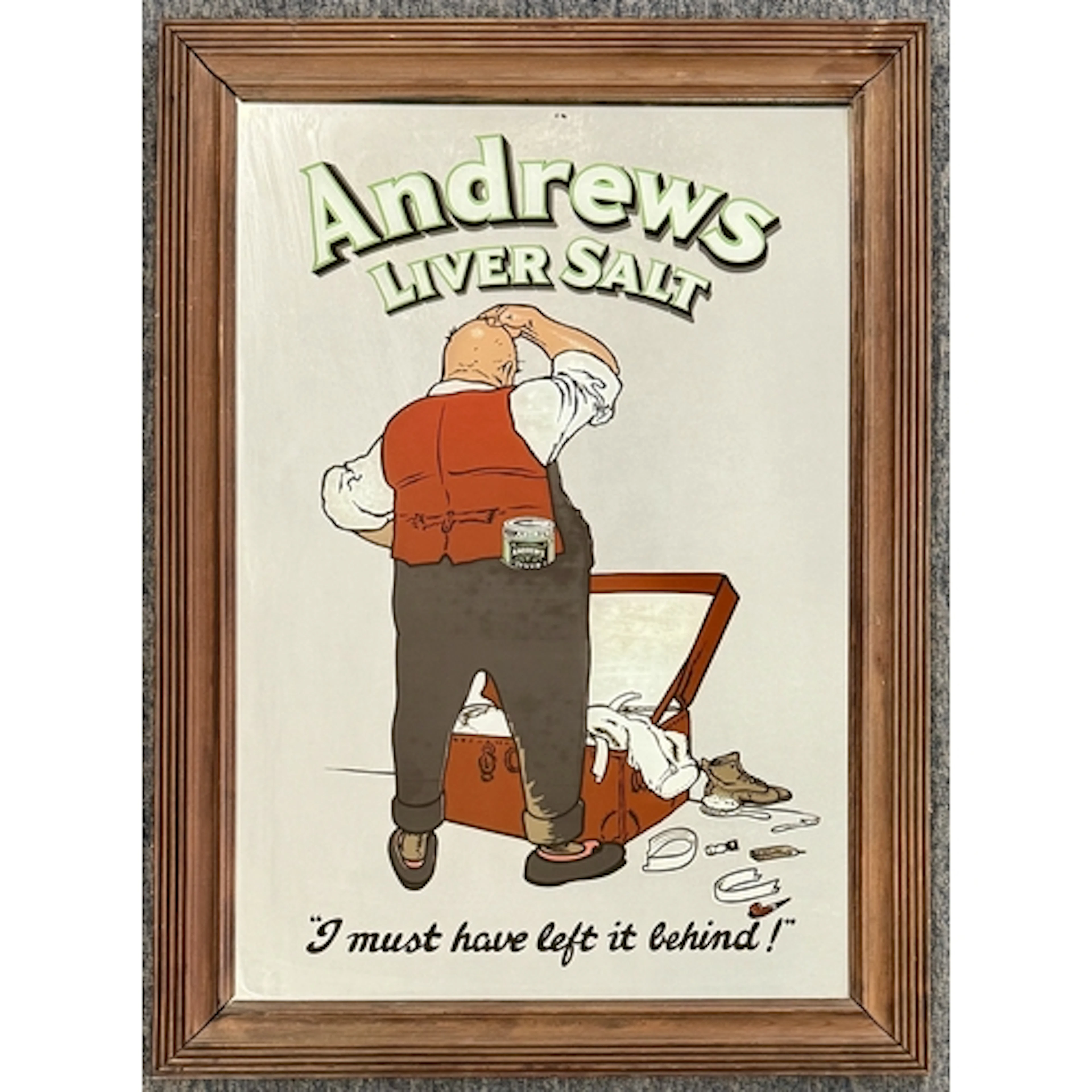 A reproduction pine framed 'Andrews Liver Salt' advertising ...