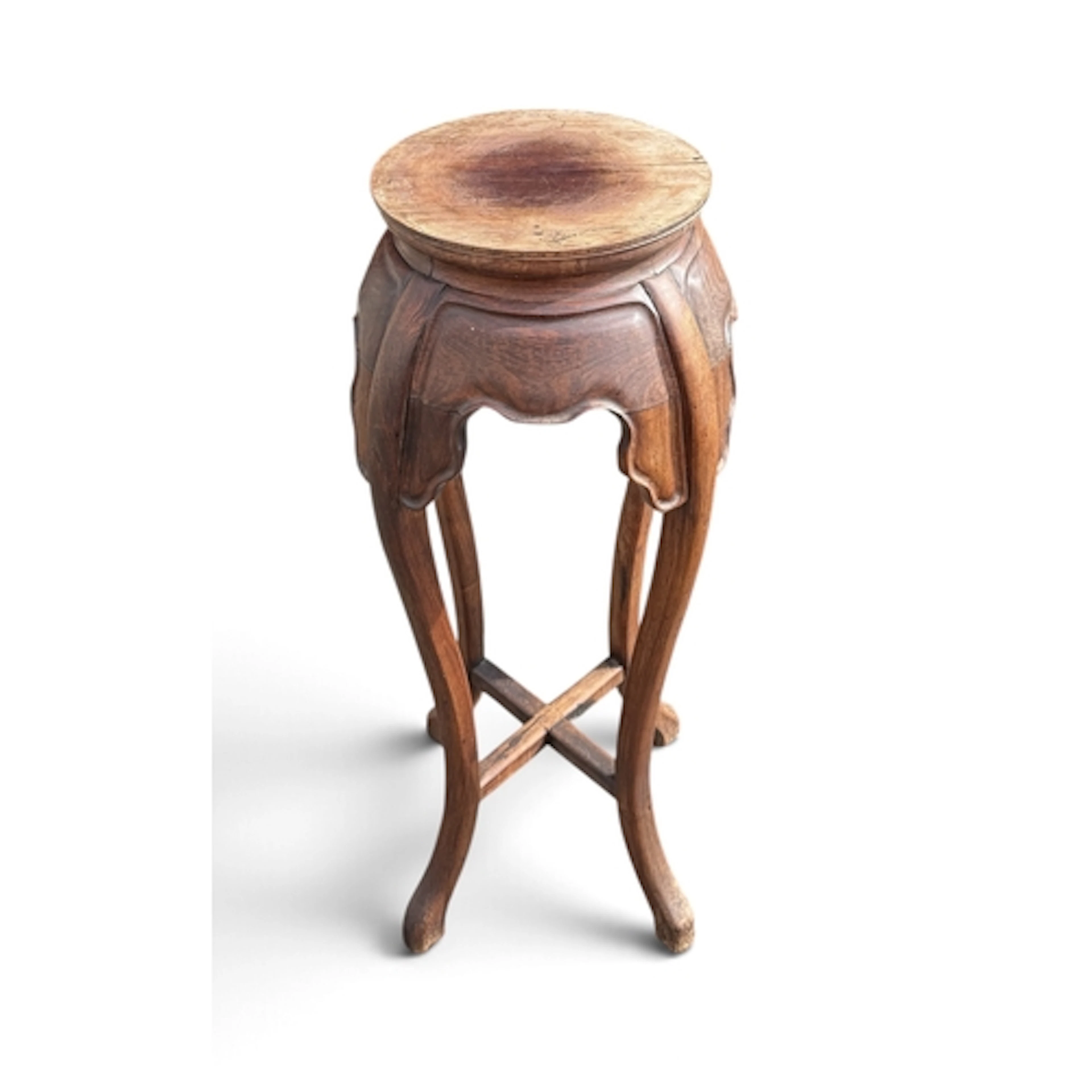 A CHINESE HARDWOOD JARDINIERE STAND 92cm x 37cm...