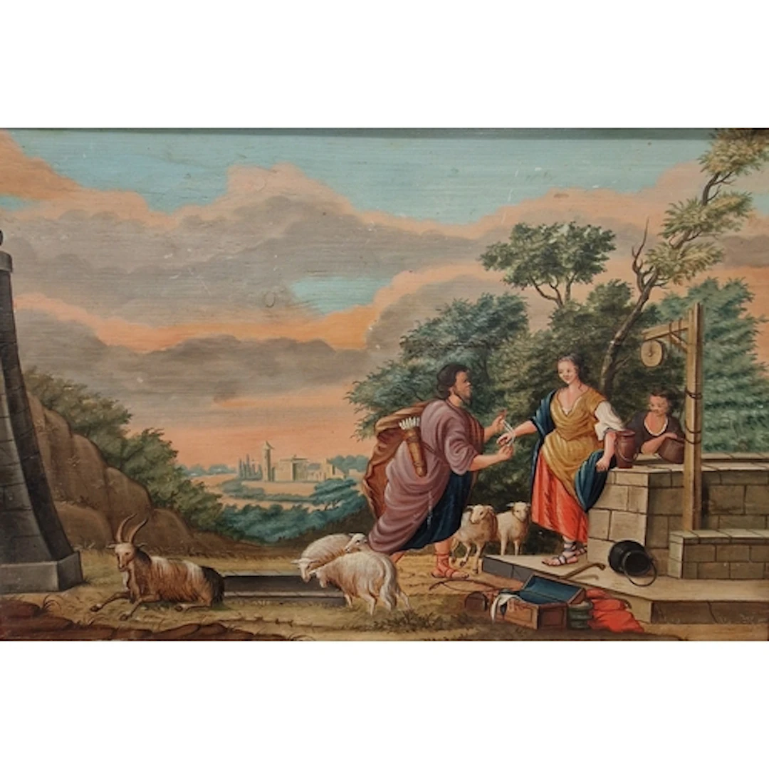 AFTER GAETANO ZOMPINI. Rebecca and Eliezer at the Well, oil ...
