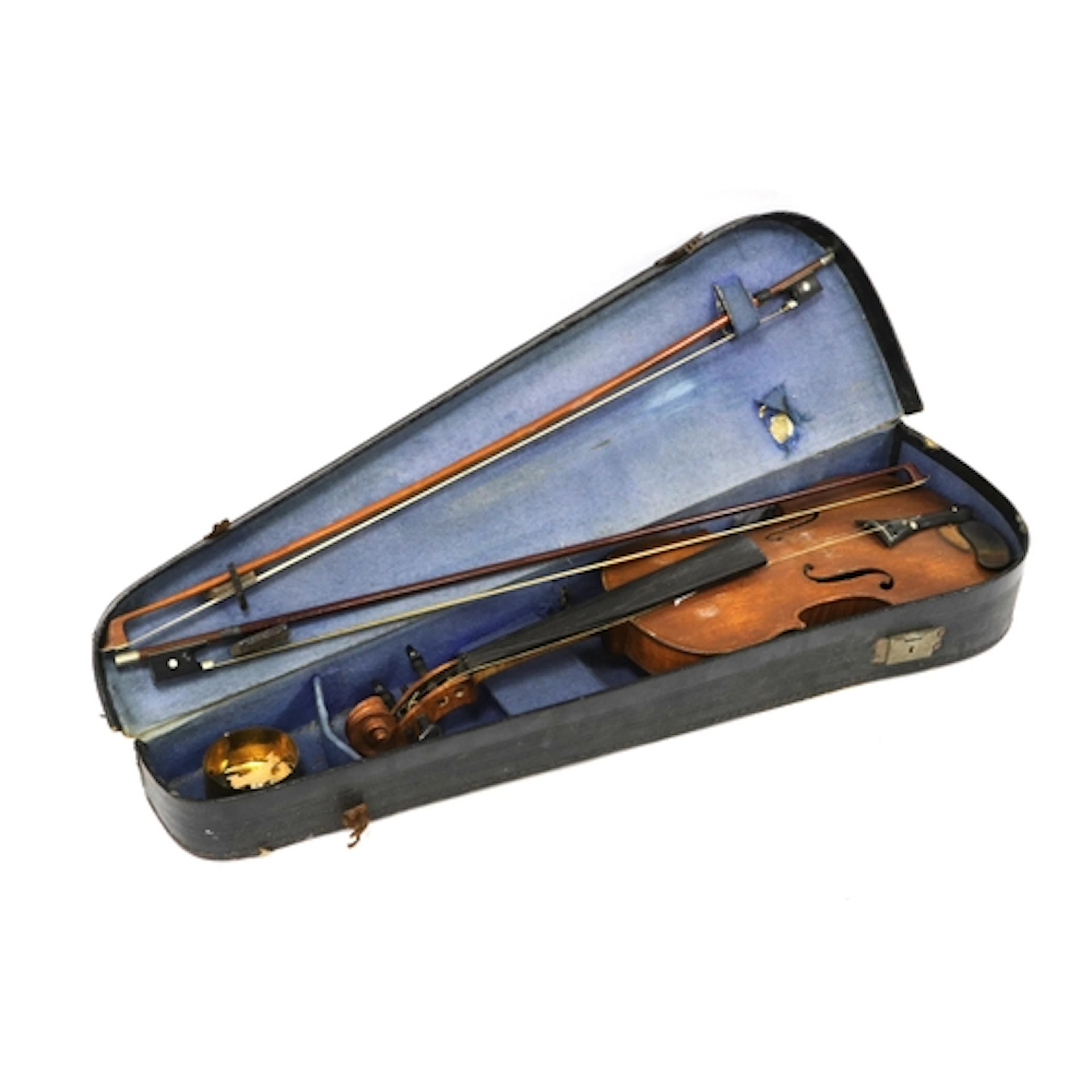 A Vintage Violin with Two Peice Back, the interior with Anto...