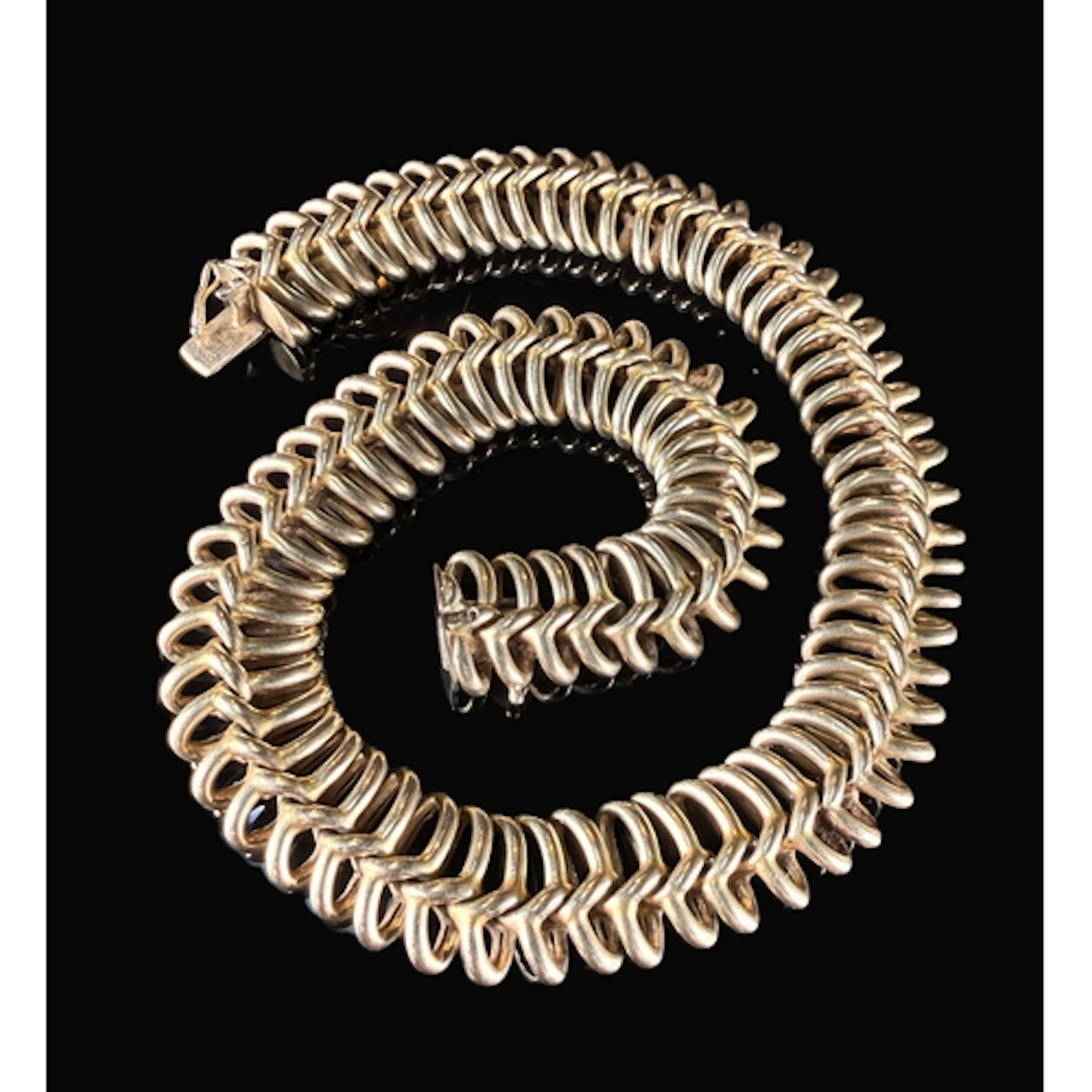 A 14ct gold vertebrea'/ Spinal link chain vintage necklace s...