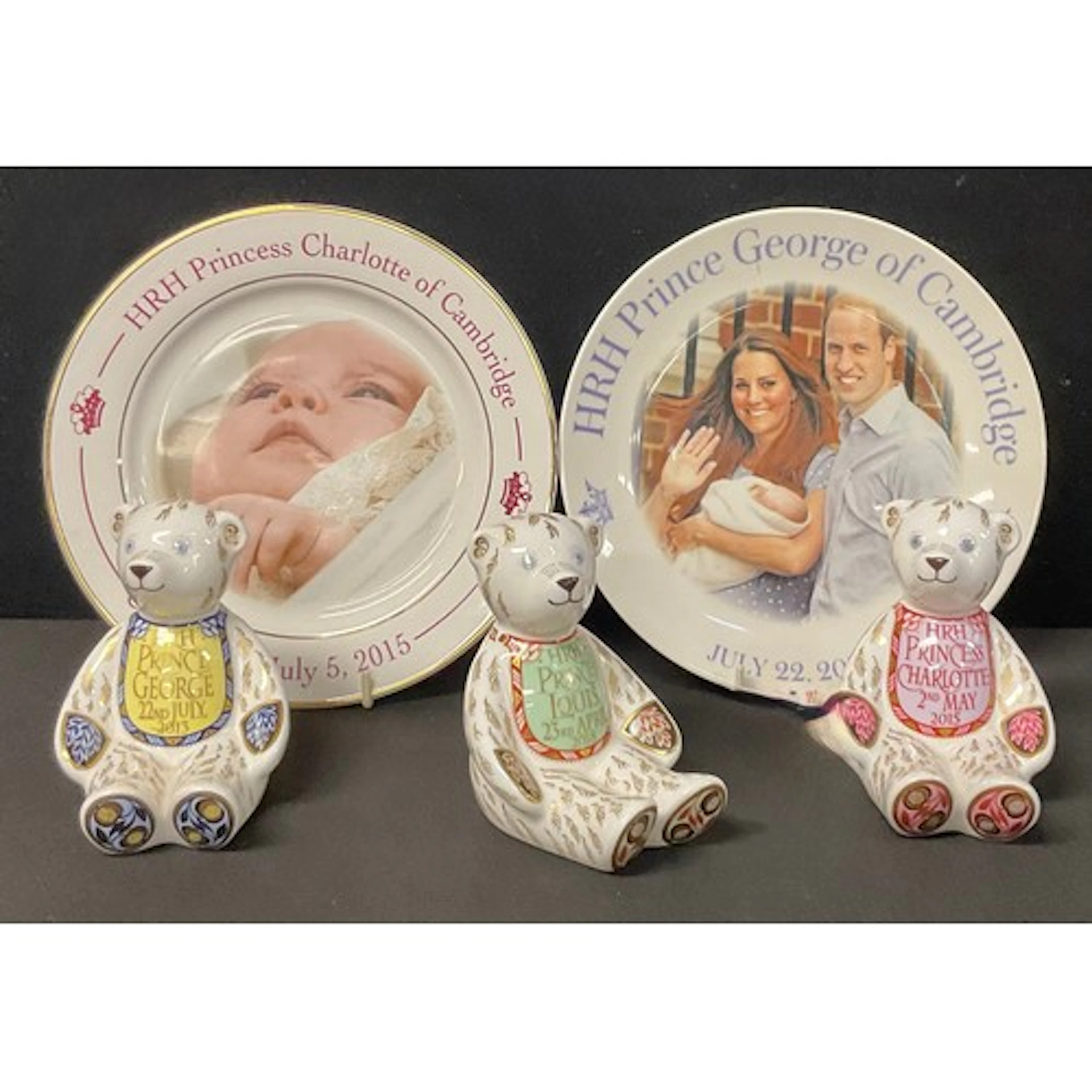 A Royal Crown Derby paperweight, Prince George Teddy Bear, t...
