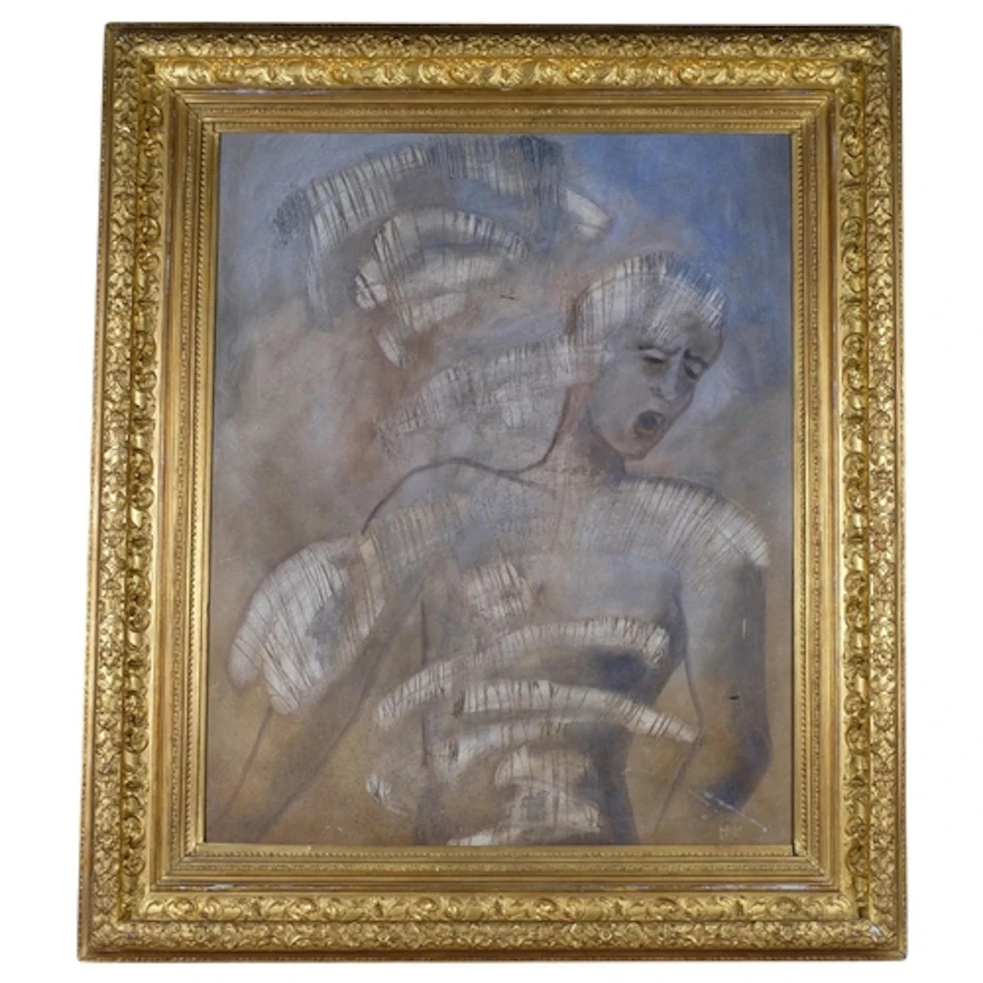 Jose Barcelo, large surrealist composition, oil on canvas, 1...