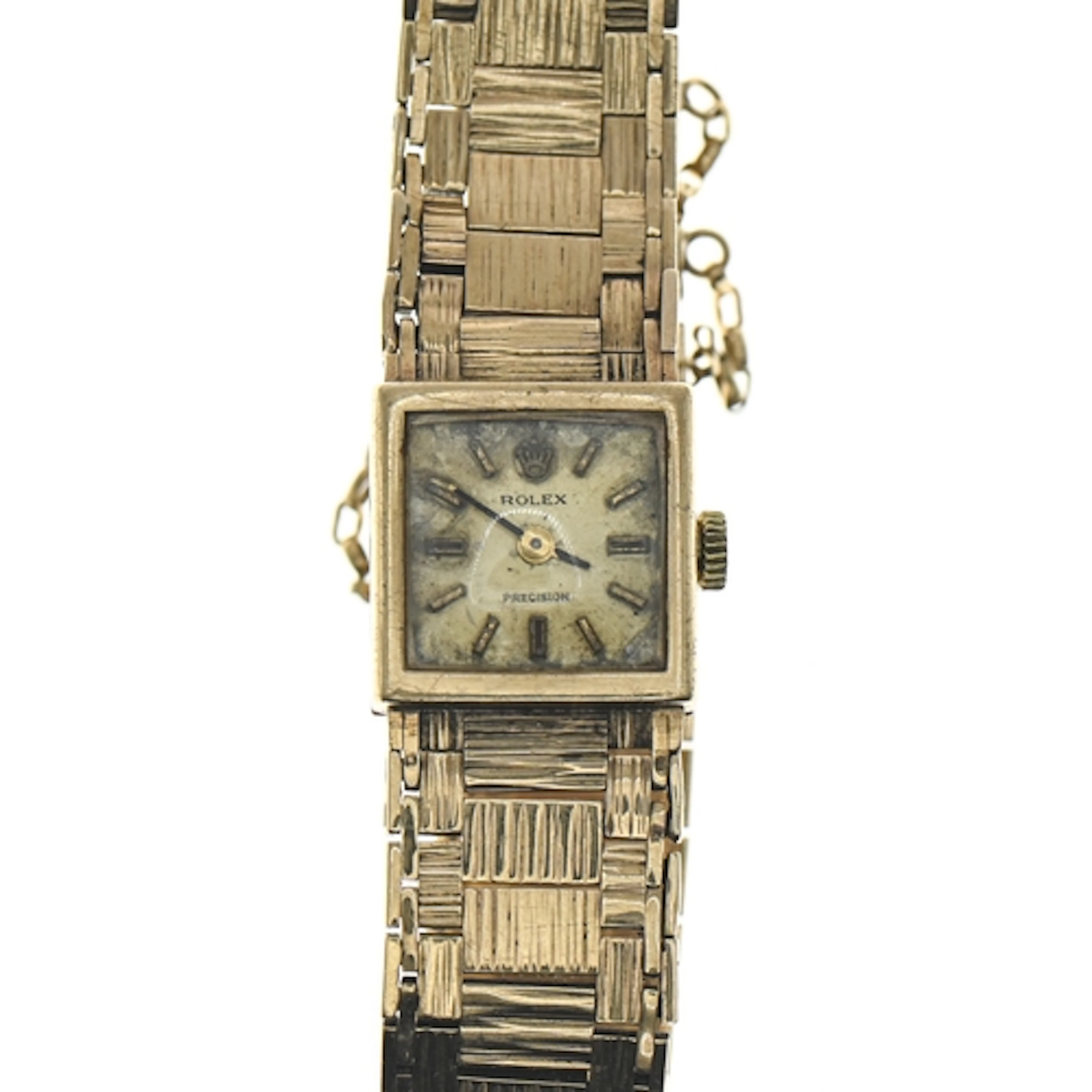 Rolex Precision 9ct gold ladies wristwatch with integral str...