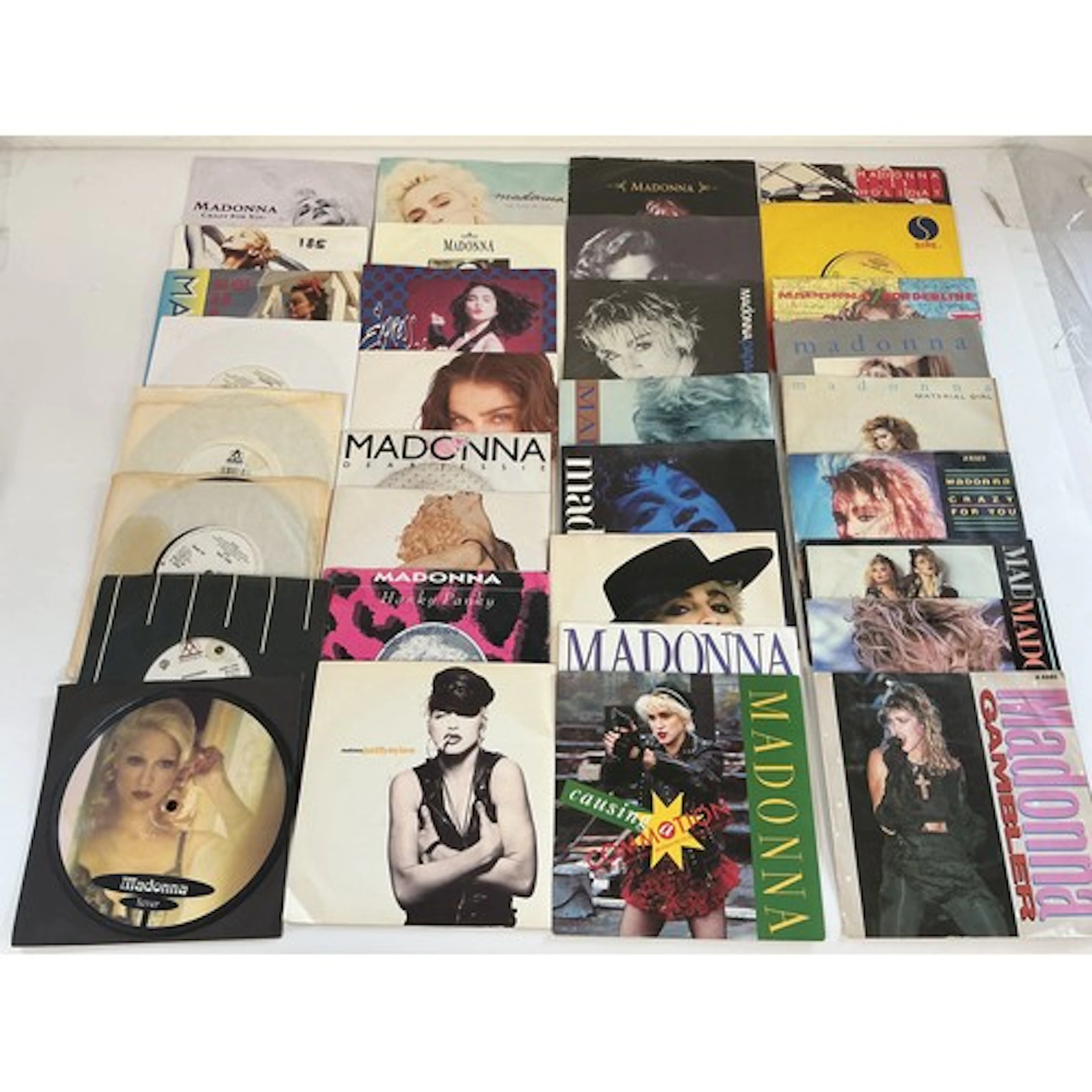 A collection of Madonna 7” singles.