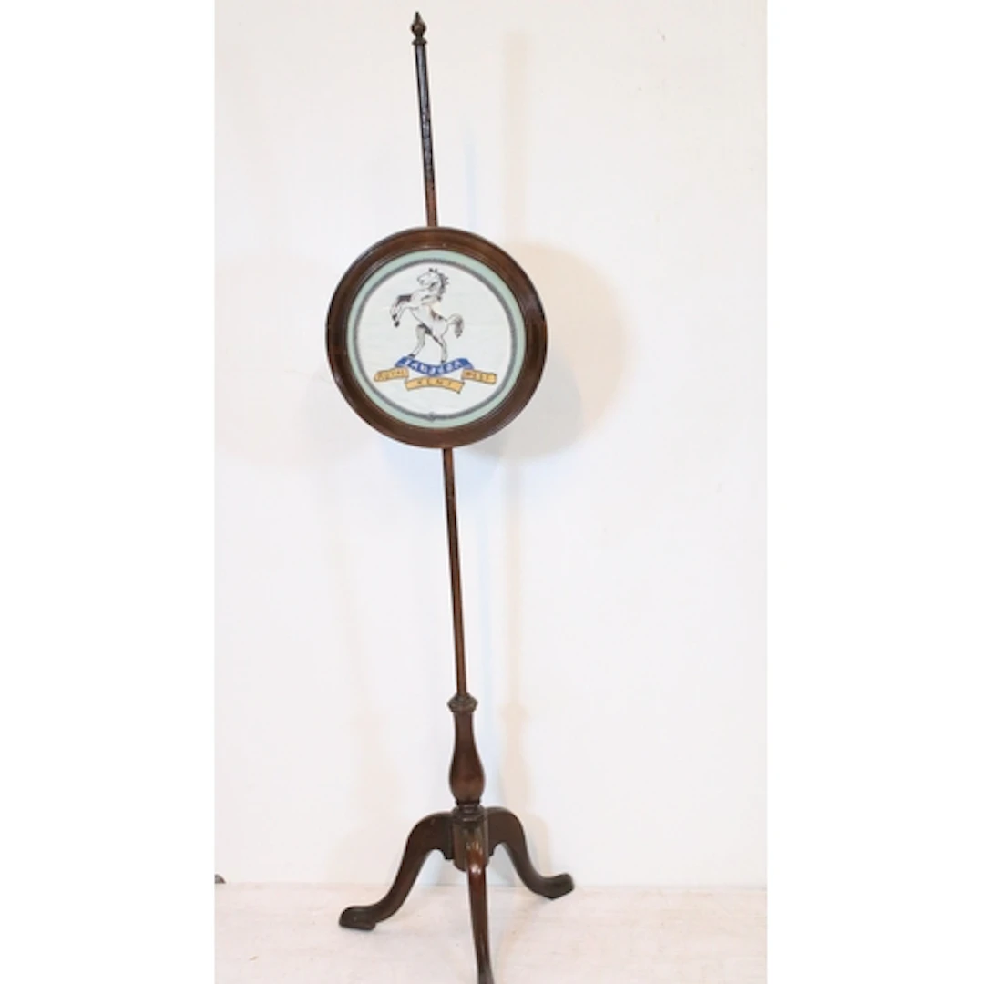 Late 19th century mahogany fire screen, with framed glazed c...