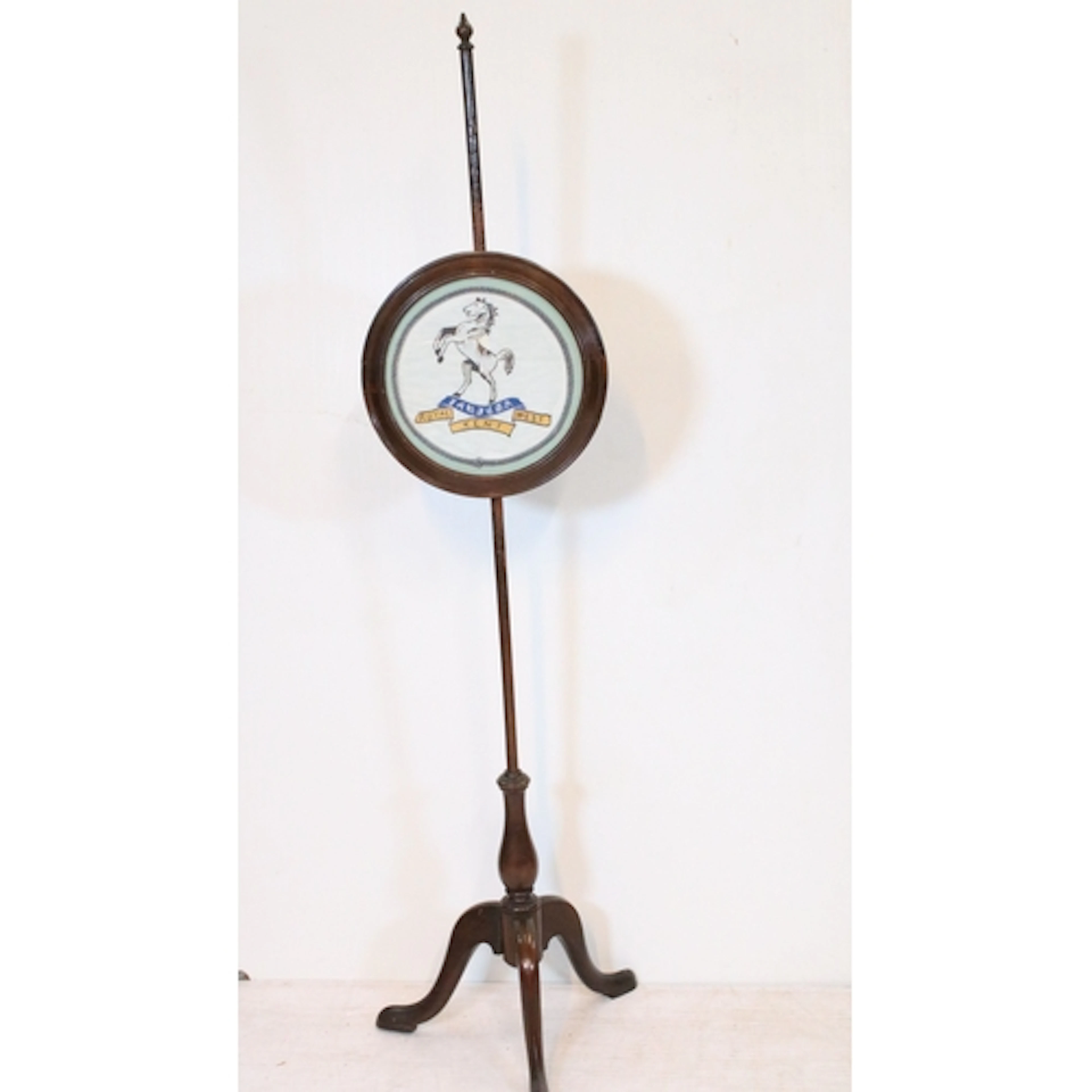 Late 19th century mahogany fire screen, with framed glazed c...