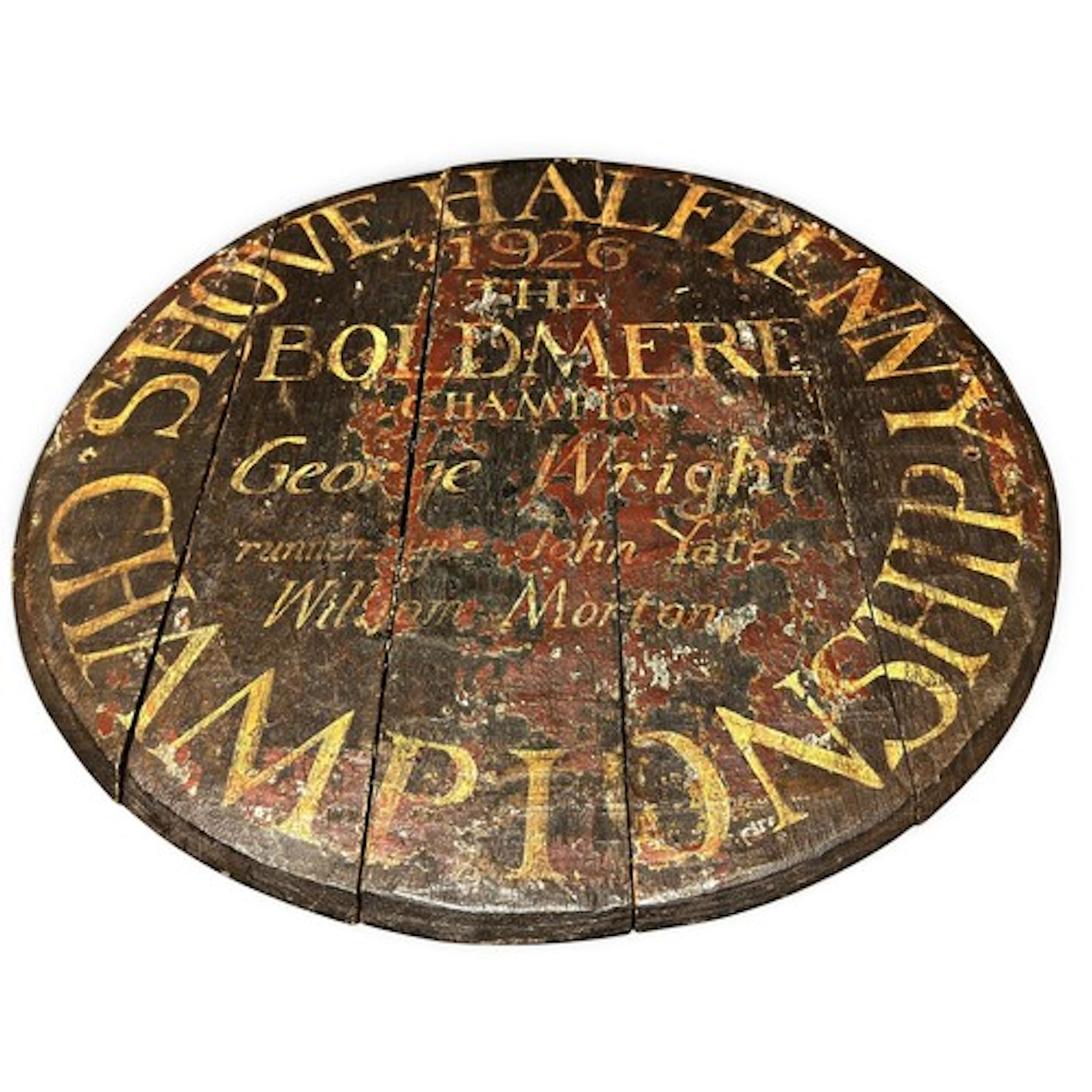 A George V period painted planked oak pub or tavern board wi...