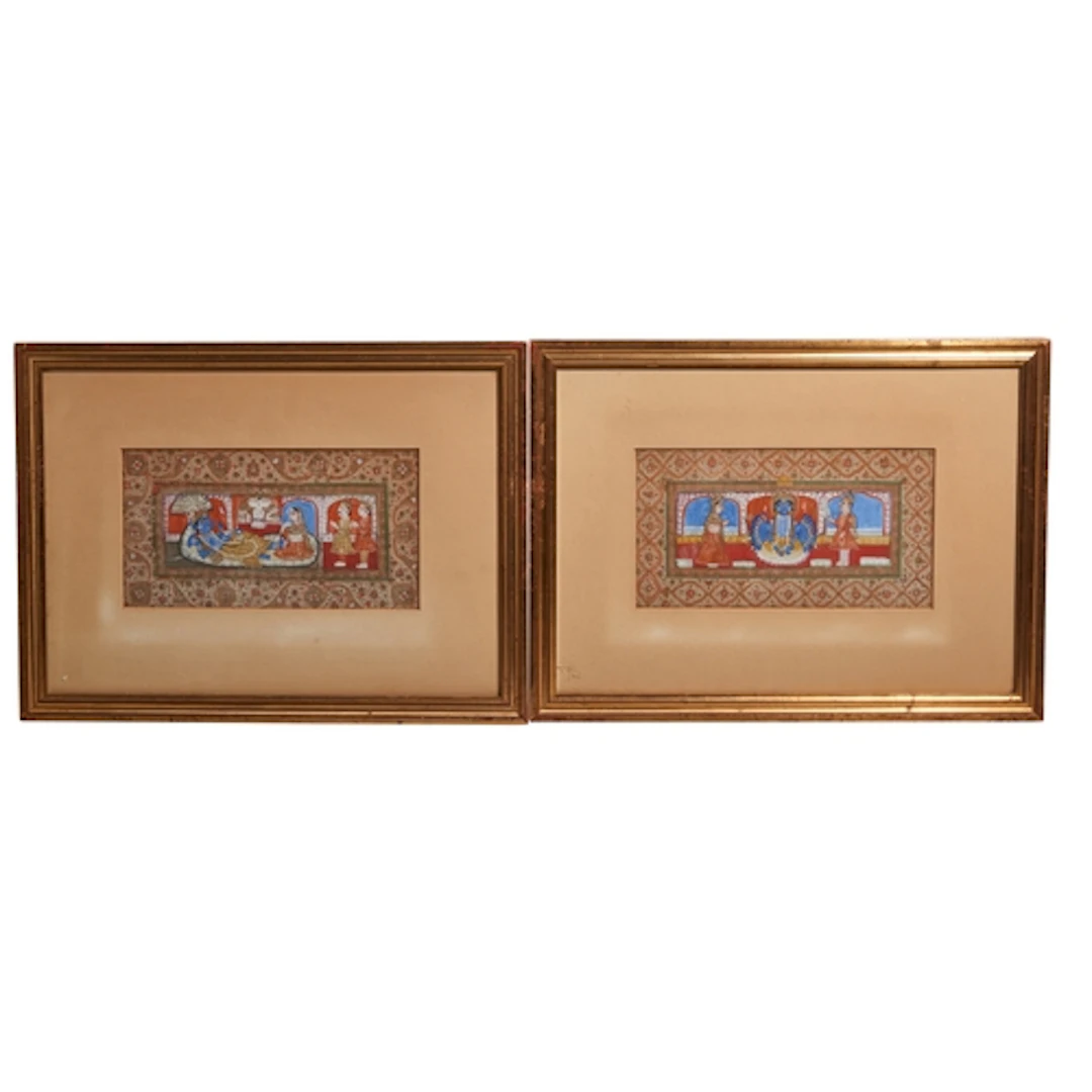 TWO PITCHWAI PAINTINGS OF LORD KRISHNA INDIA, 19TH CENTURY d...
