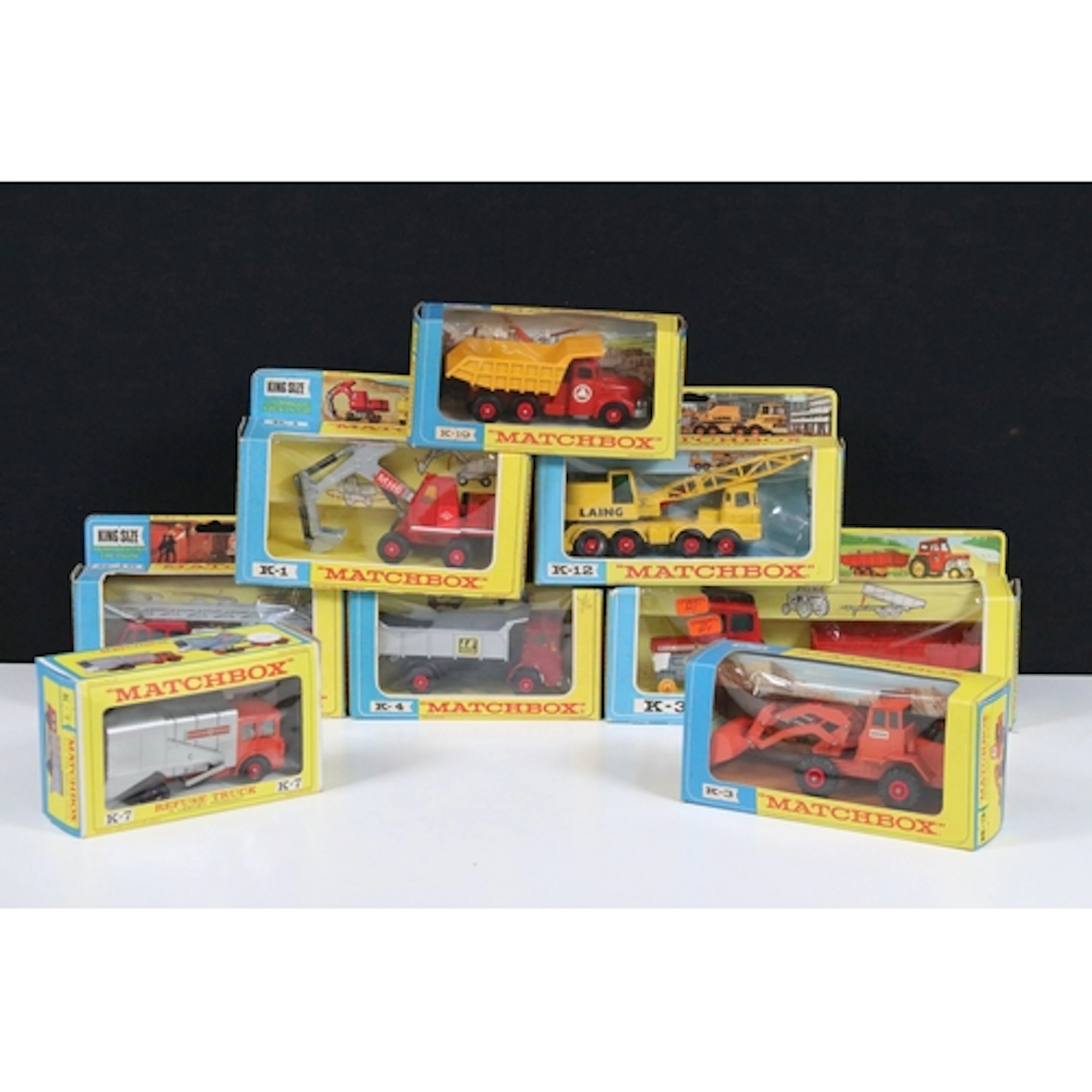 Nine boxed Matchbox King Size diecast models to include K12 ...