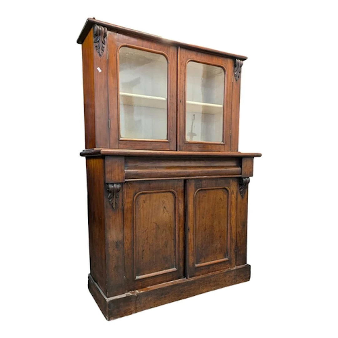 A 19th century Victorian mahogany sideboard credenza. The si...