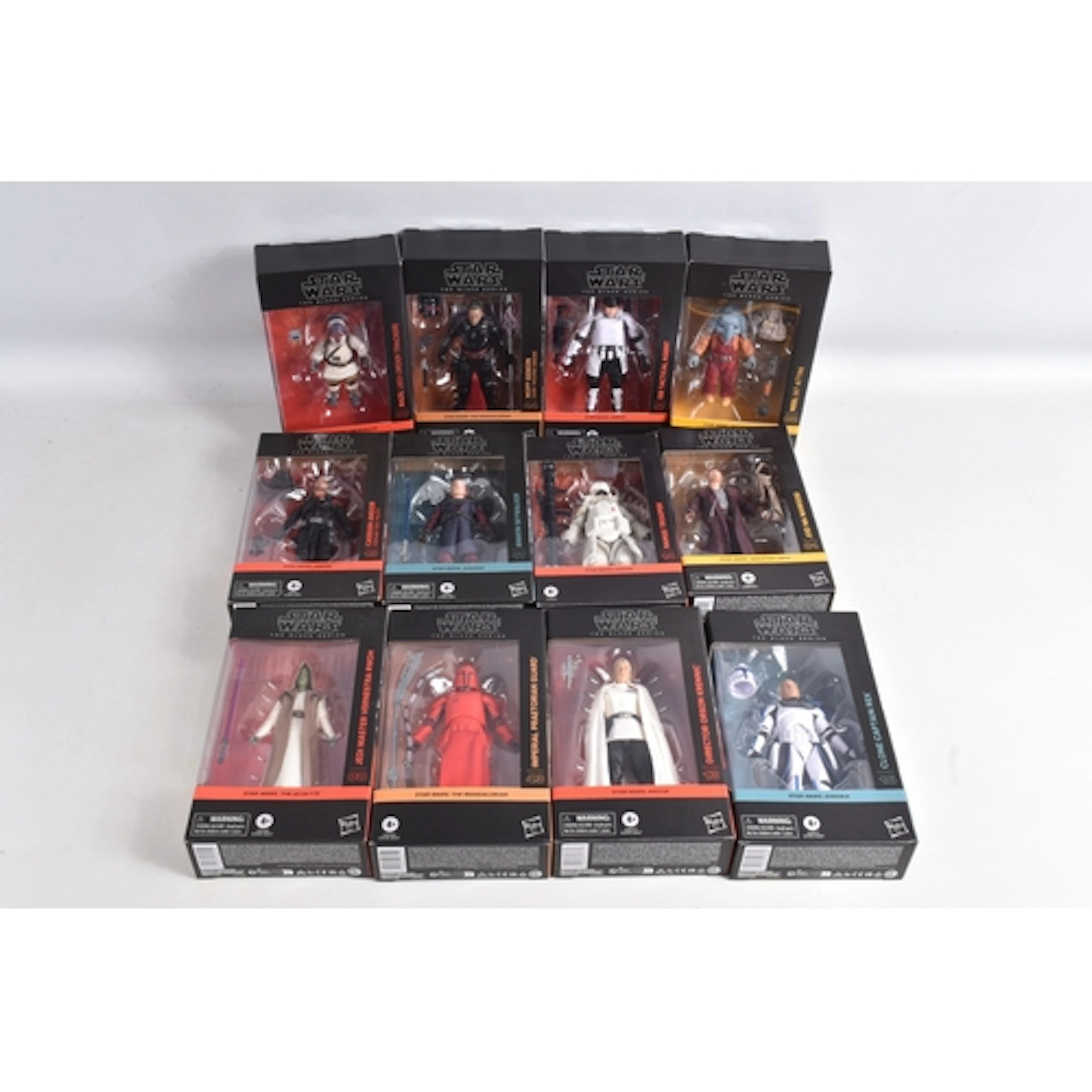 TWELVE BOXED HASBRO TV SERIES STAR WARS THE BLACK SERIES ACT...