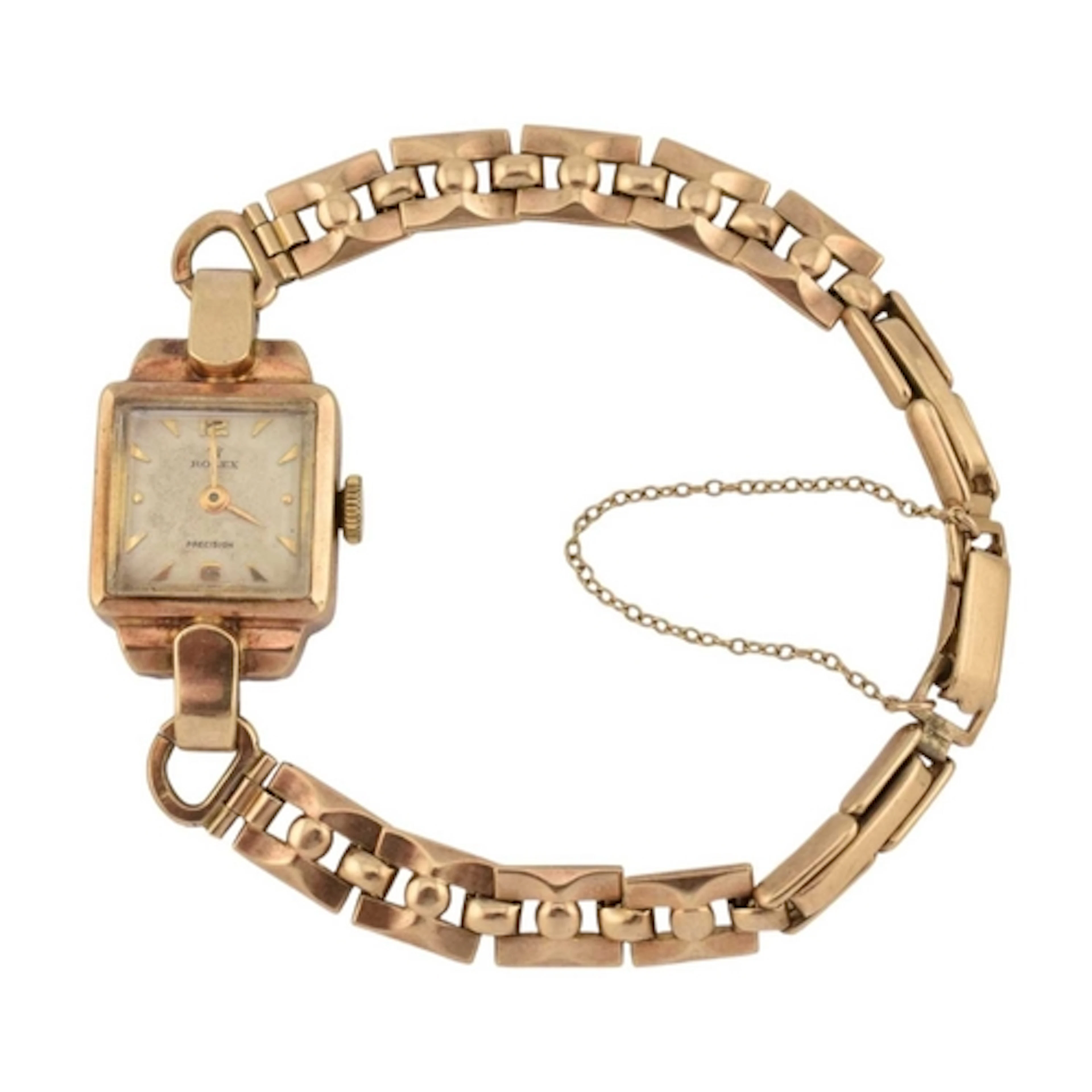 ROLEX - A 1950s hallmarked 9ct gold Rolex precision wristwat...