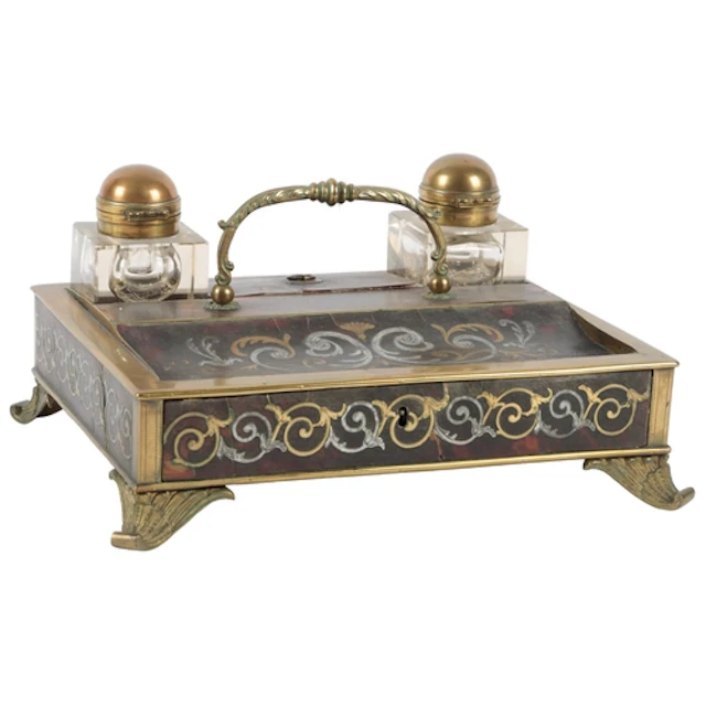 A boulle work desk stand, early to mid-19th century, in tort...