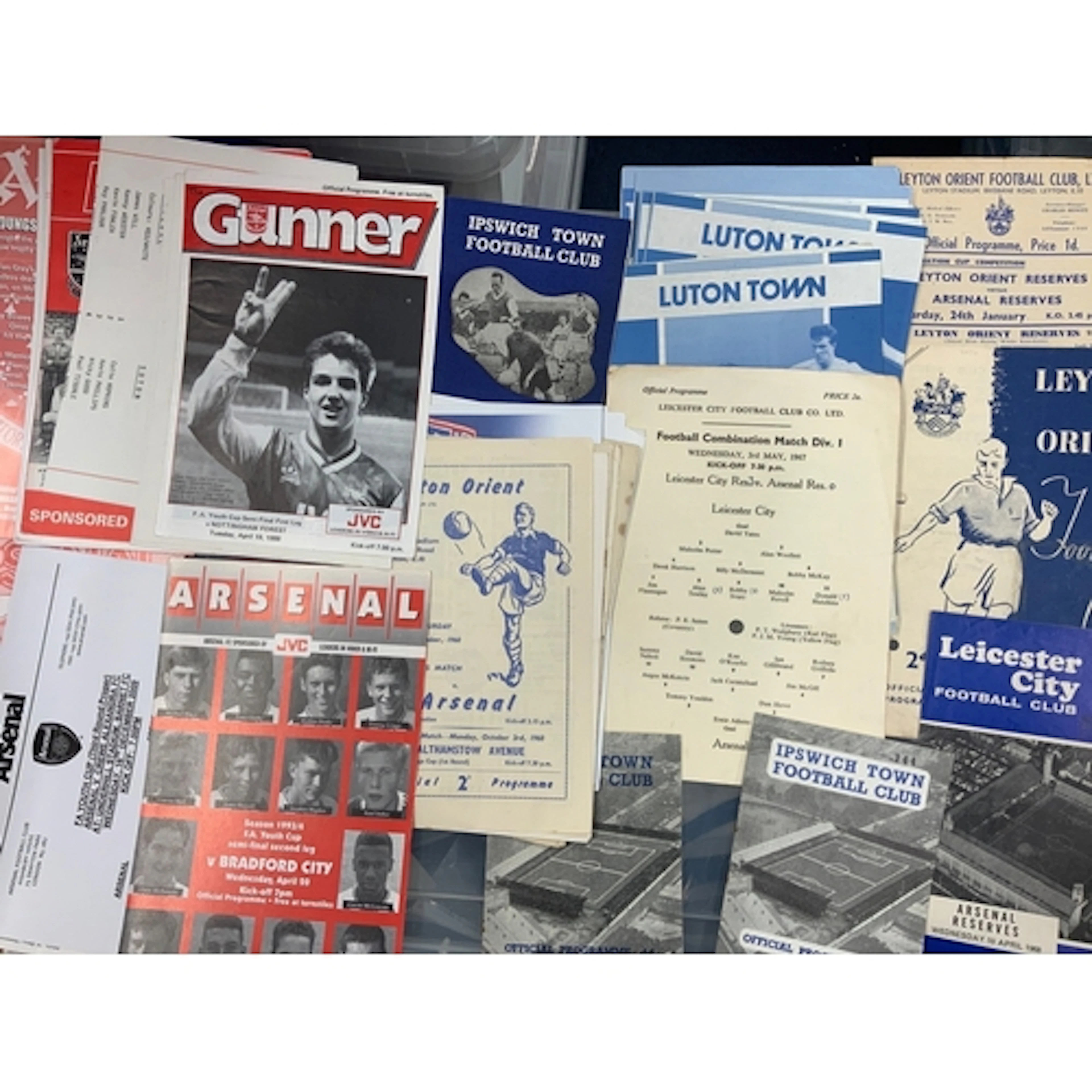 Arsenal Home + Away Reserve + Youth Home Football Programmes...
