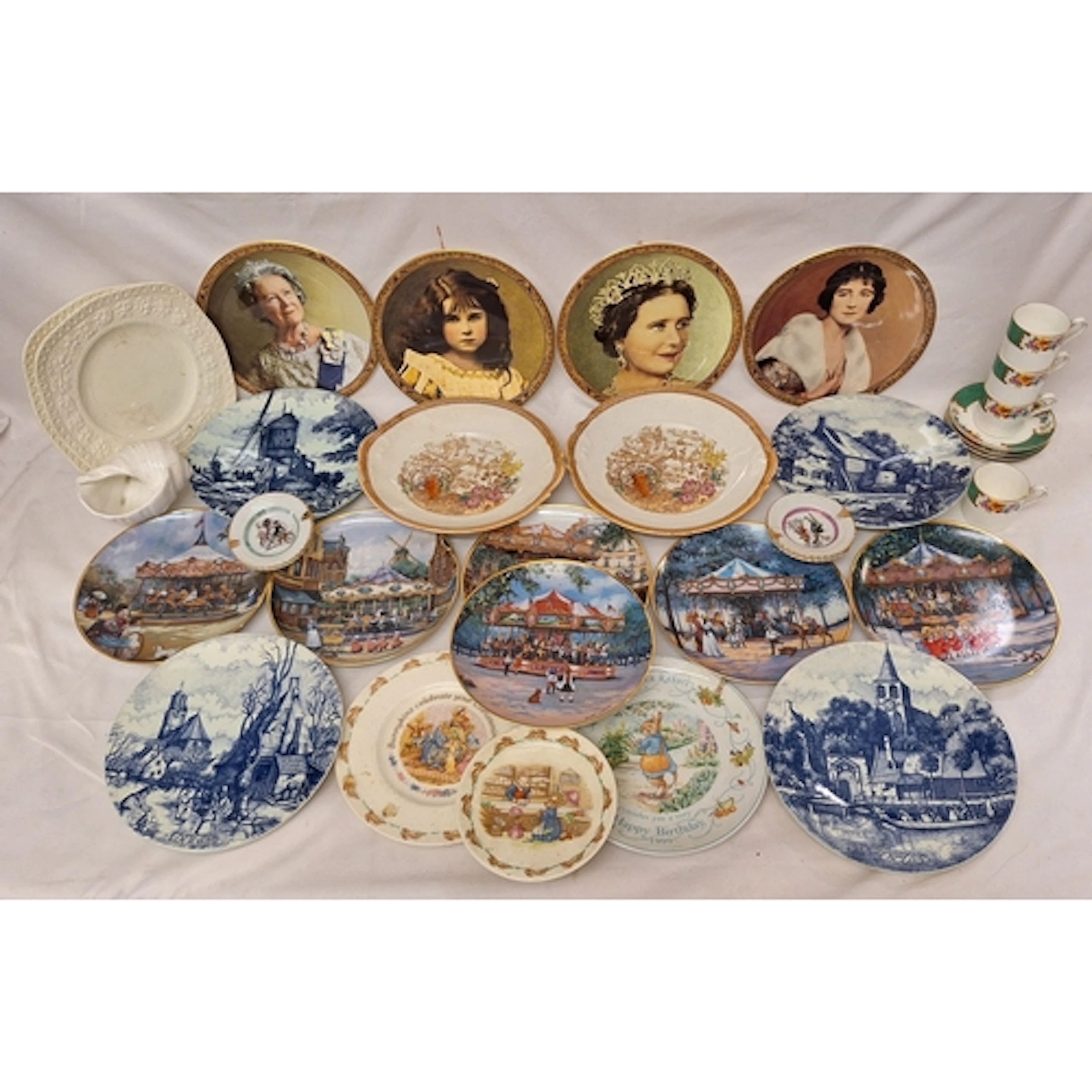 Wedgwood Plates, bunnykins plates, Delft plate, Bishops cups...