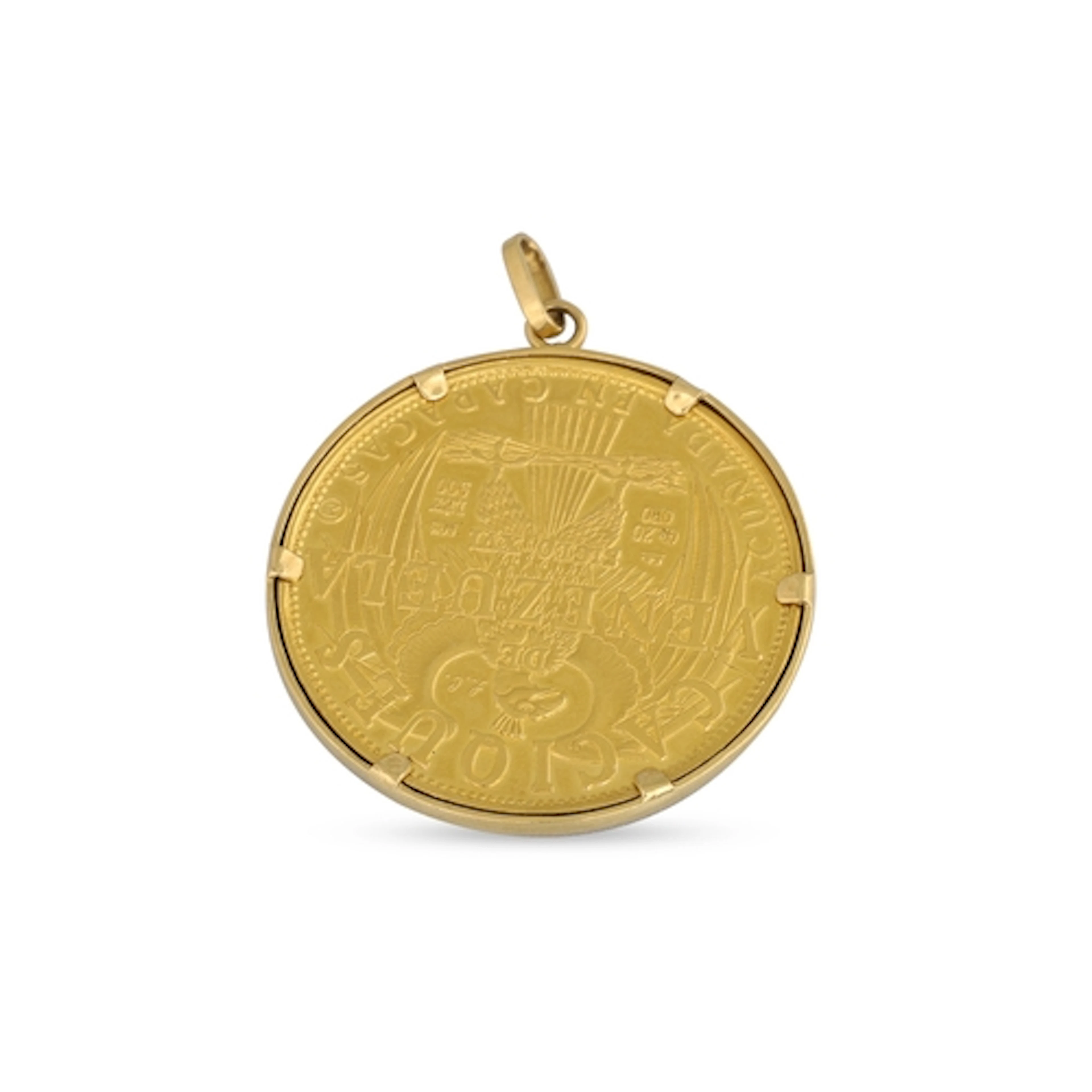 A VENEZUELA CACIQUES 90% GOLD COIN, 20g at .90 fine, loose m...