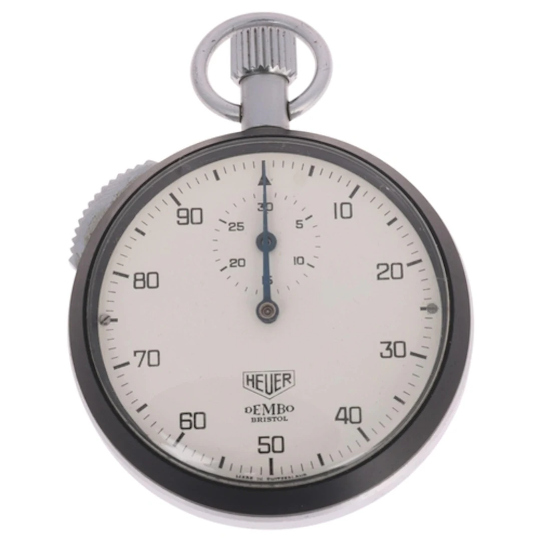 HEUER - a Vintage black coated stainless steel 'Hour Decimal...