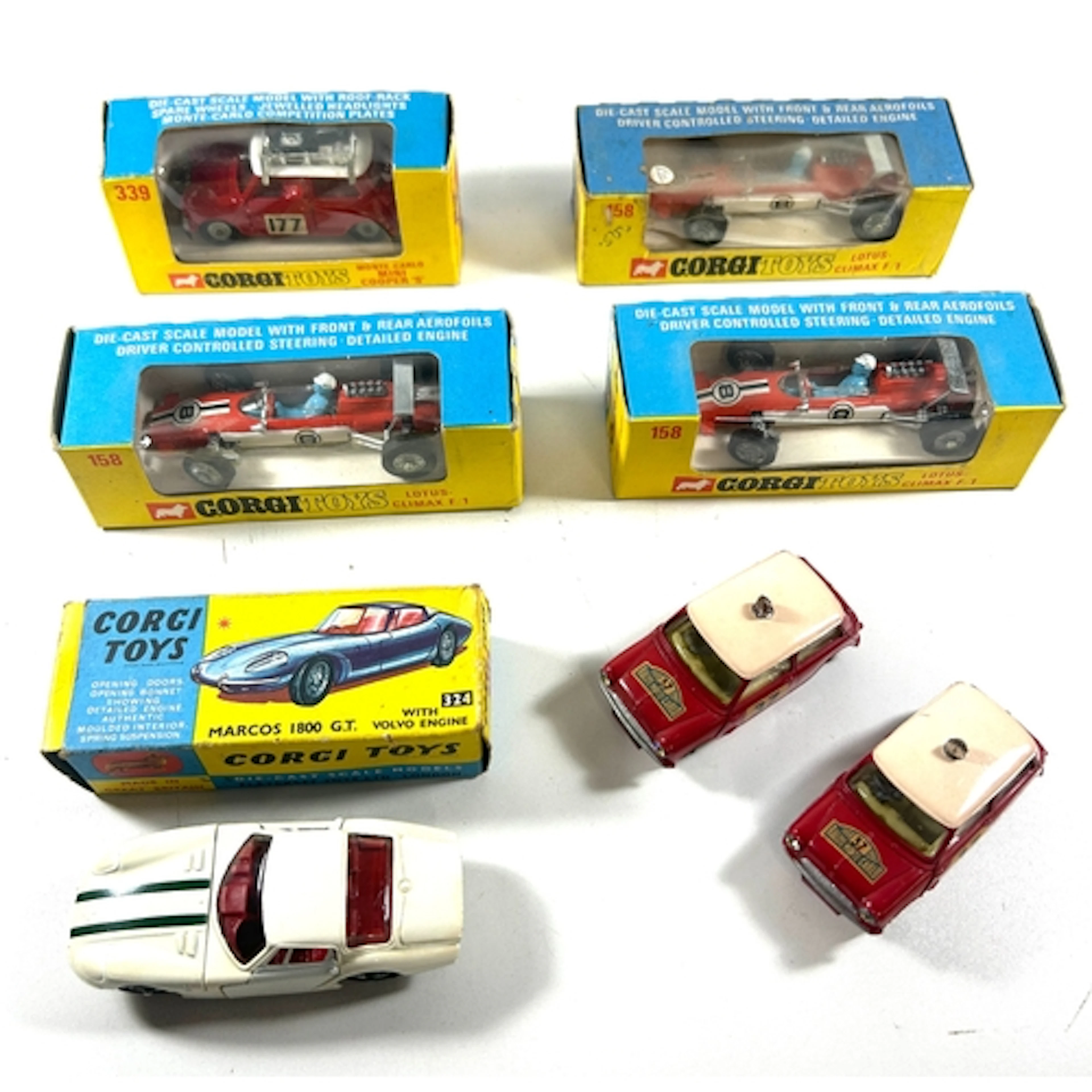 7 Corgi Toys. Monte-Carlo MINI Cooper "S" (339), RN177. 3x L...