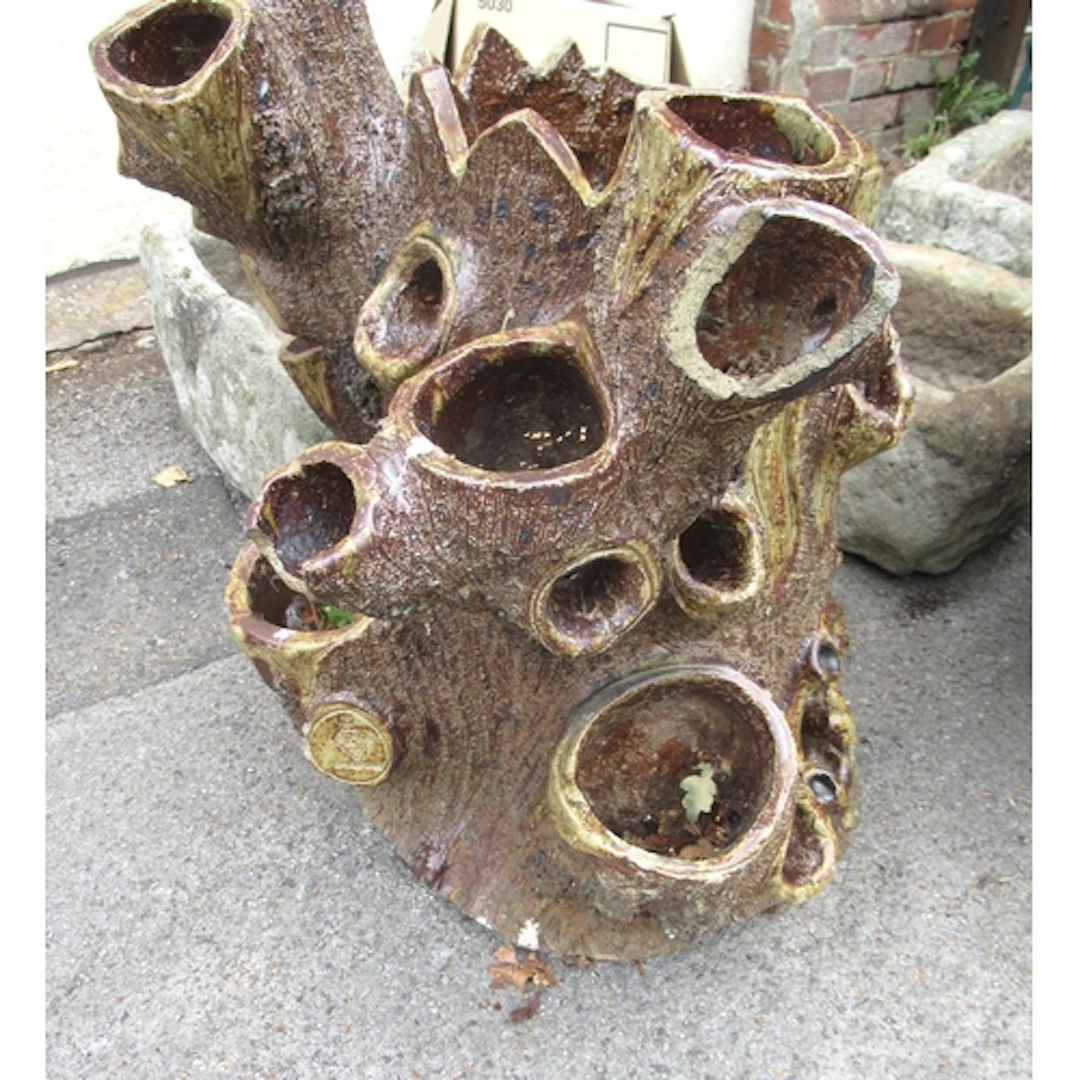 19th Century glazed stoneware strawberry planter, in the for...