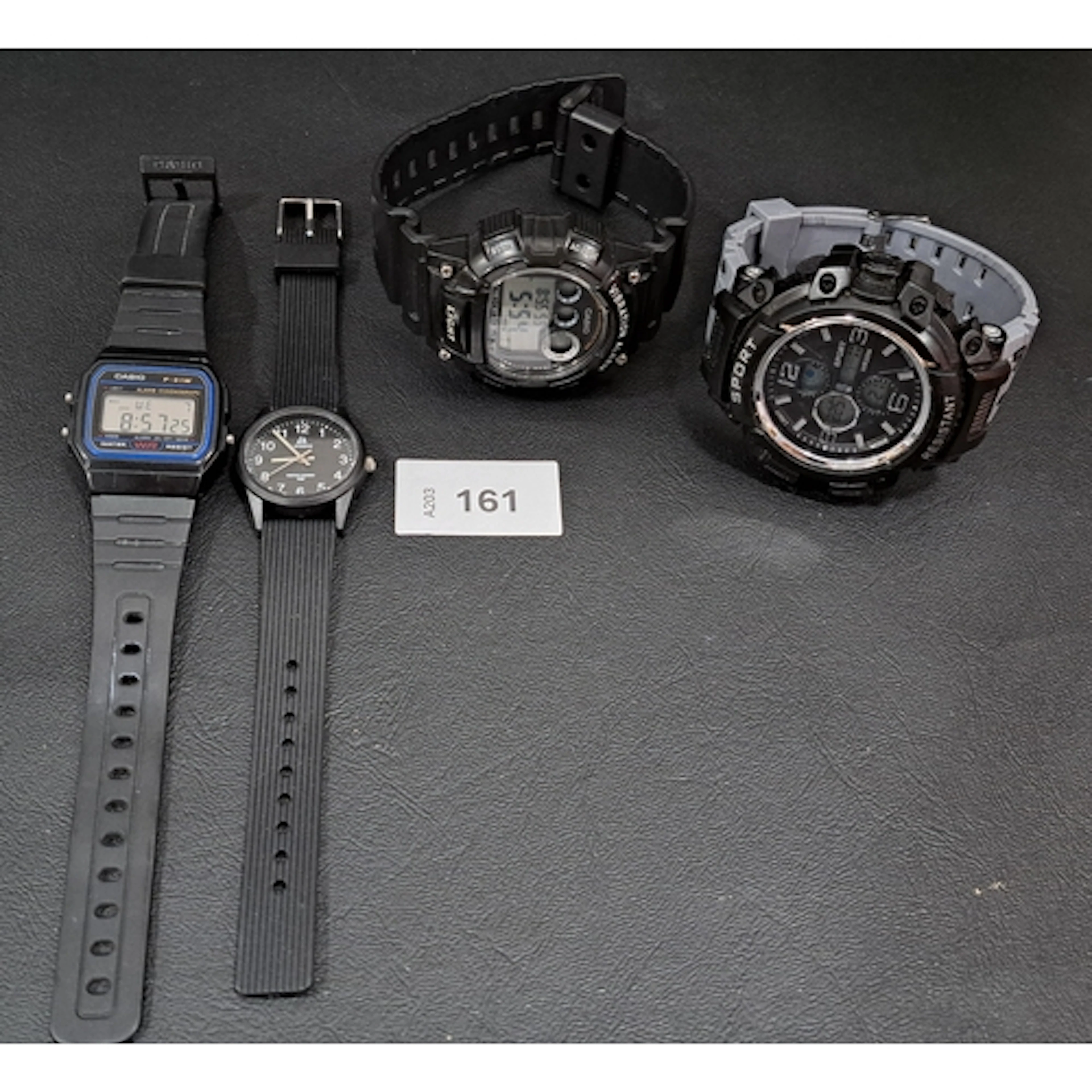 FOUR SPORT / FASION WATCHES including Casio F-91W and W-735...