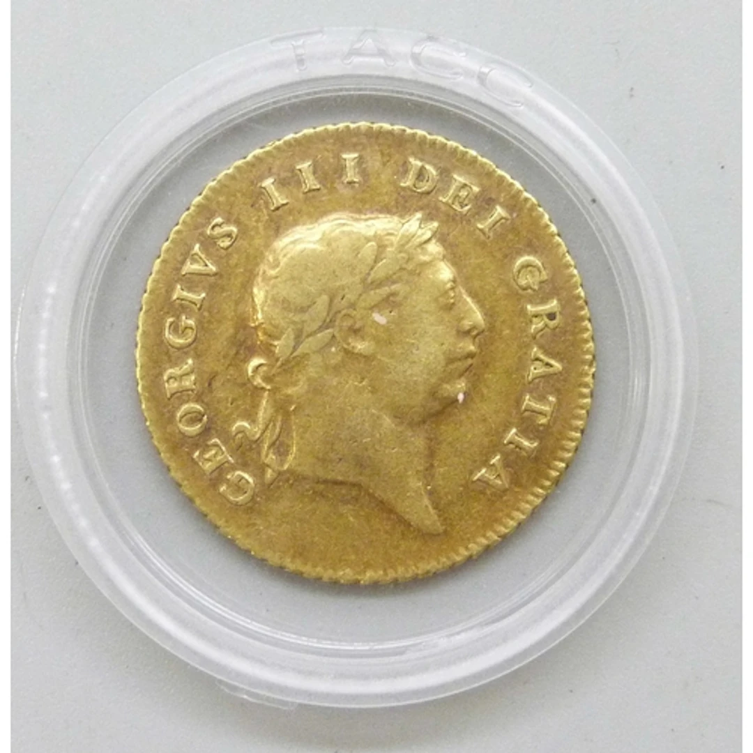 An 1810 George III gold half guinea, 4.1g