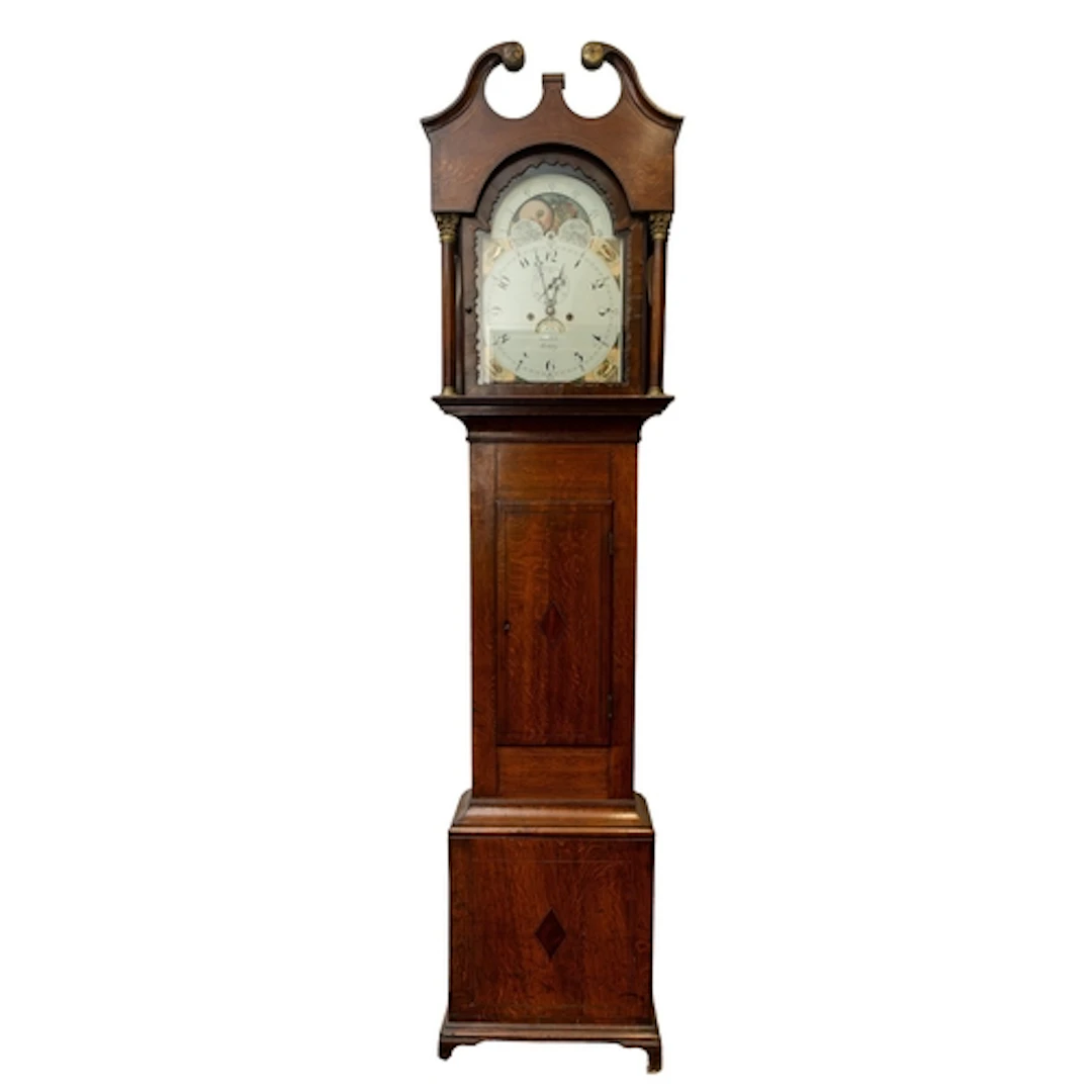 Thomas Mills, Berkeley, an oak and mahogany moonphase longca...