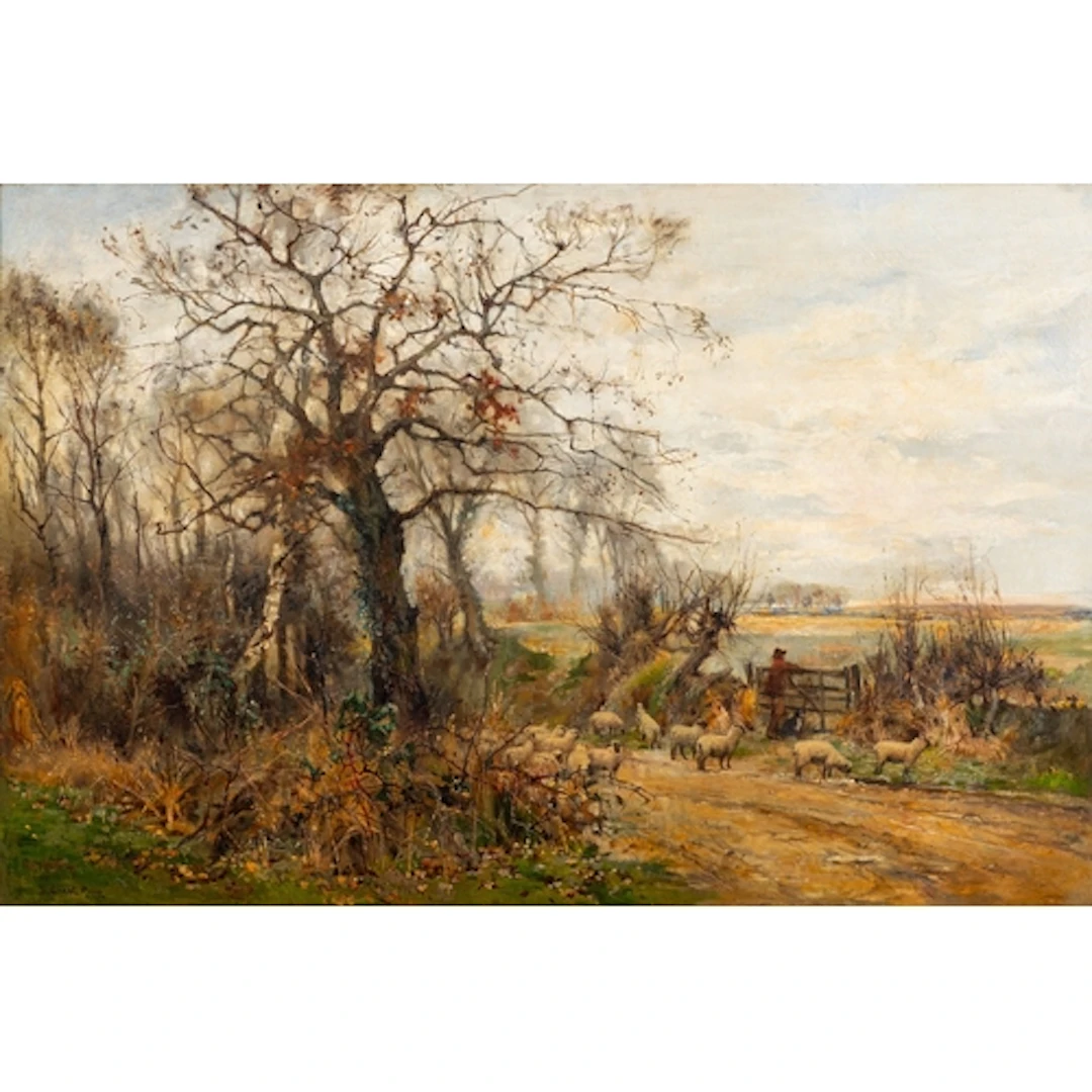 Sidney Grant Rowe (British, 1861-1928) - Landscape with shee...