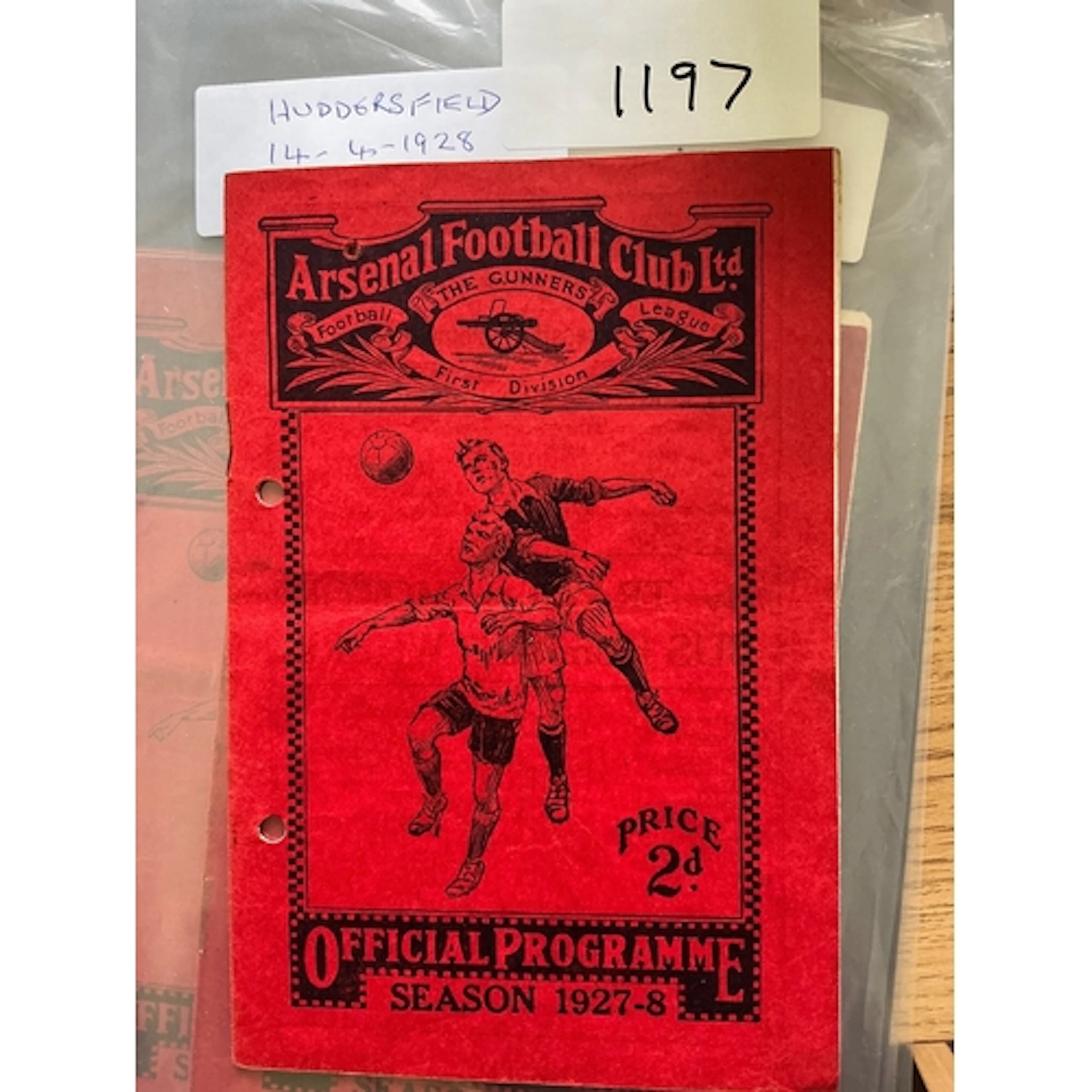 1927 - 1928 Arsenal v Huddersfield Town Football Programme: ...