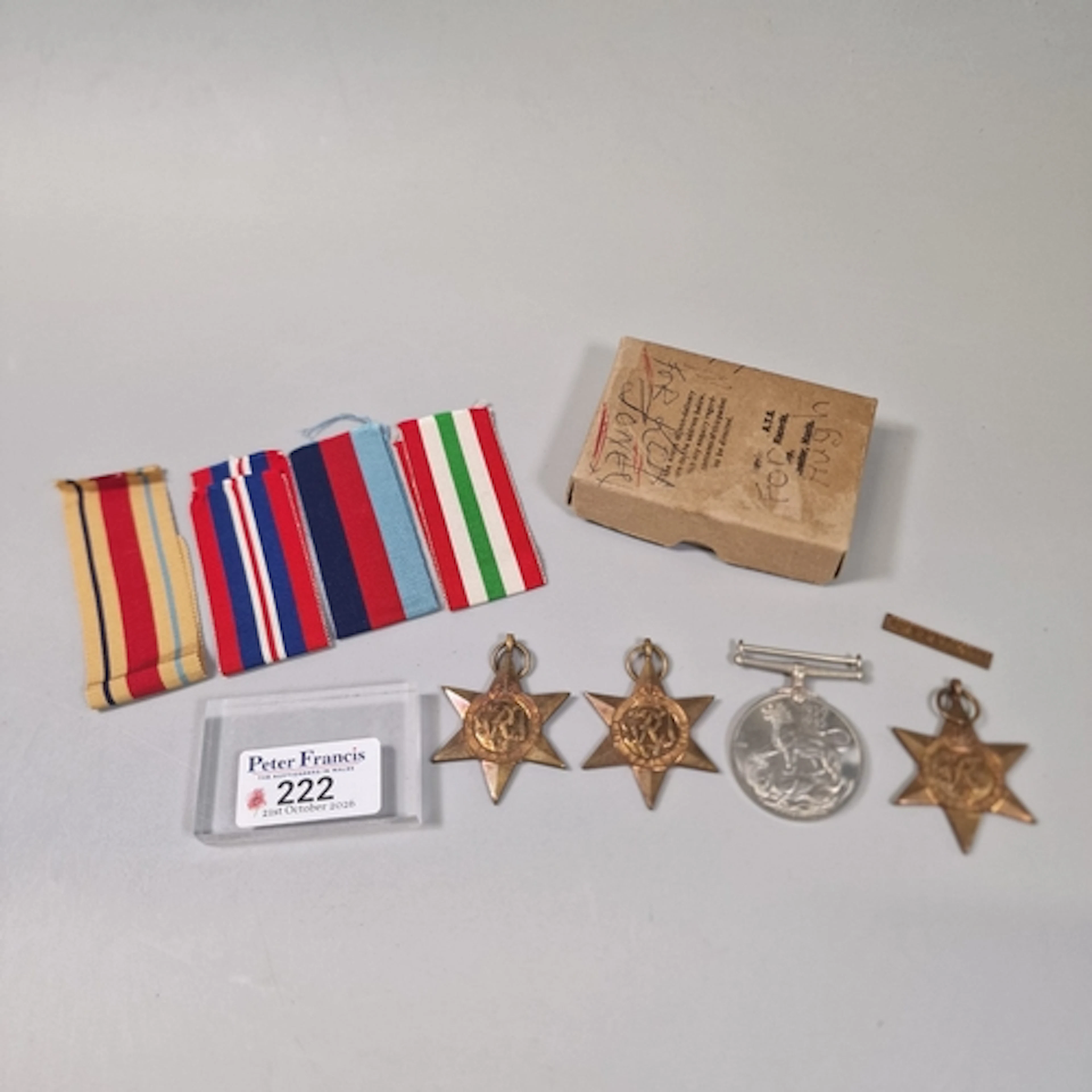WW2 British medal group awarded to F. A. Duncombe, comprisin...