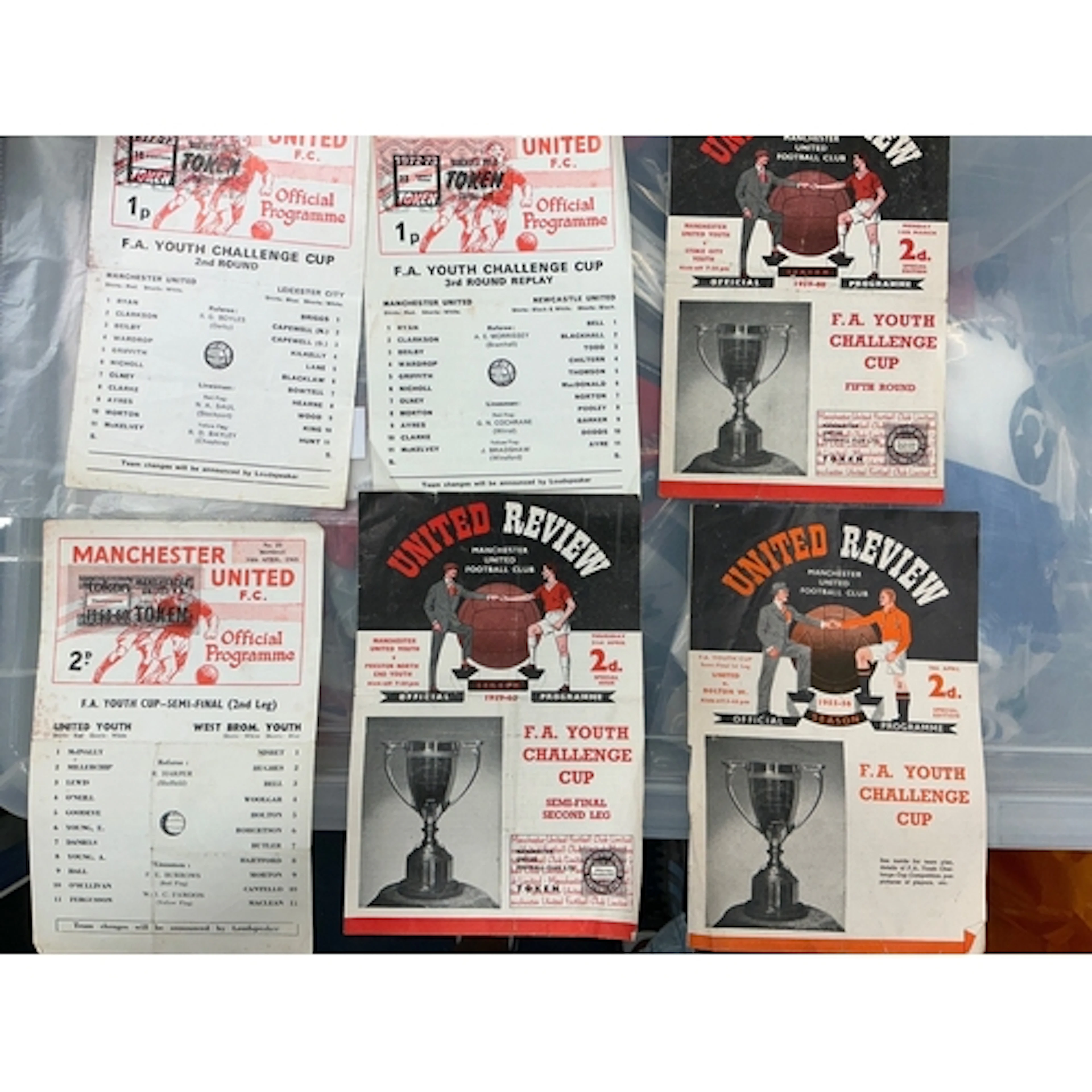Manchester United Home Youth Cup Football Programmes: Semi F...