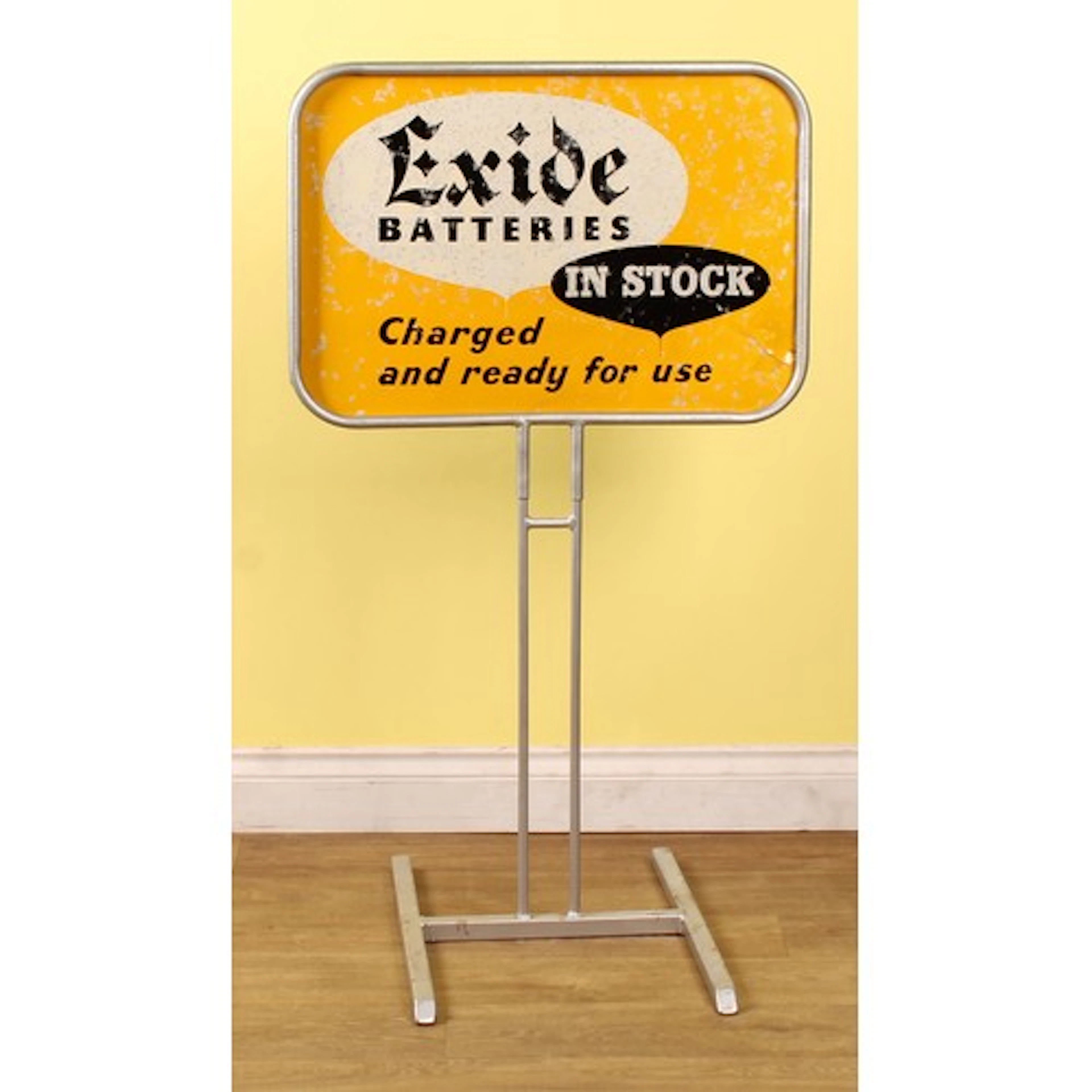 Advertising - a garage forecourt pedestal sign, Exide BATTER...