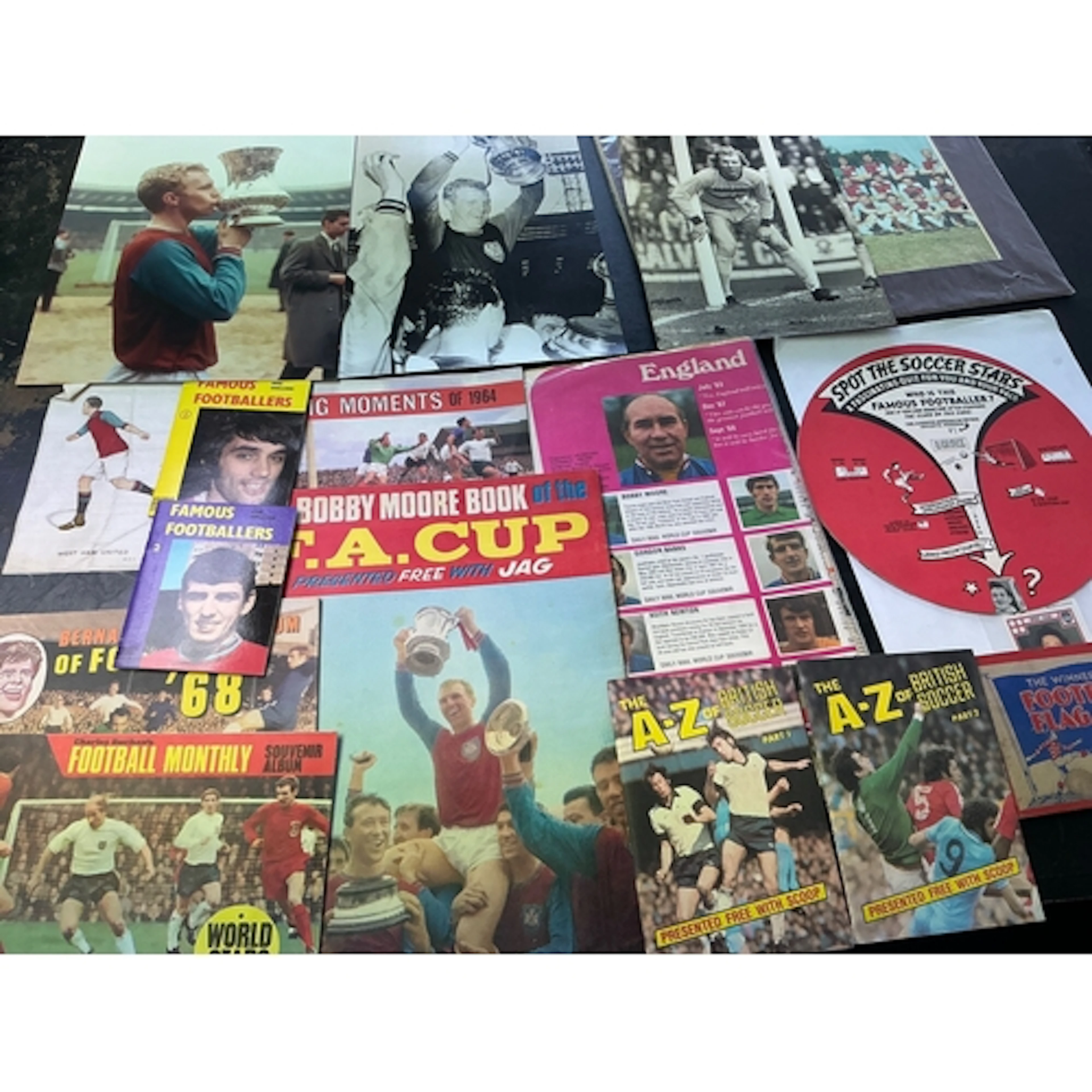 Football Memorabilia Box: Includes some nice West Ham items,...