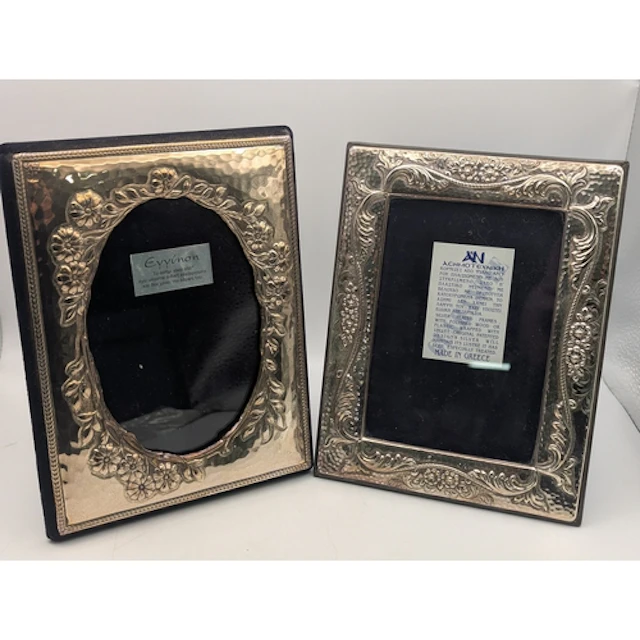 Two 950 grade silver fronted easel back photograph frames, b...