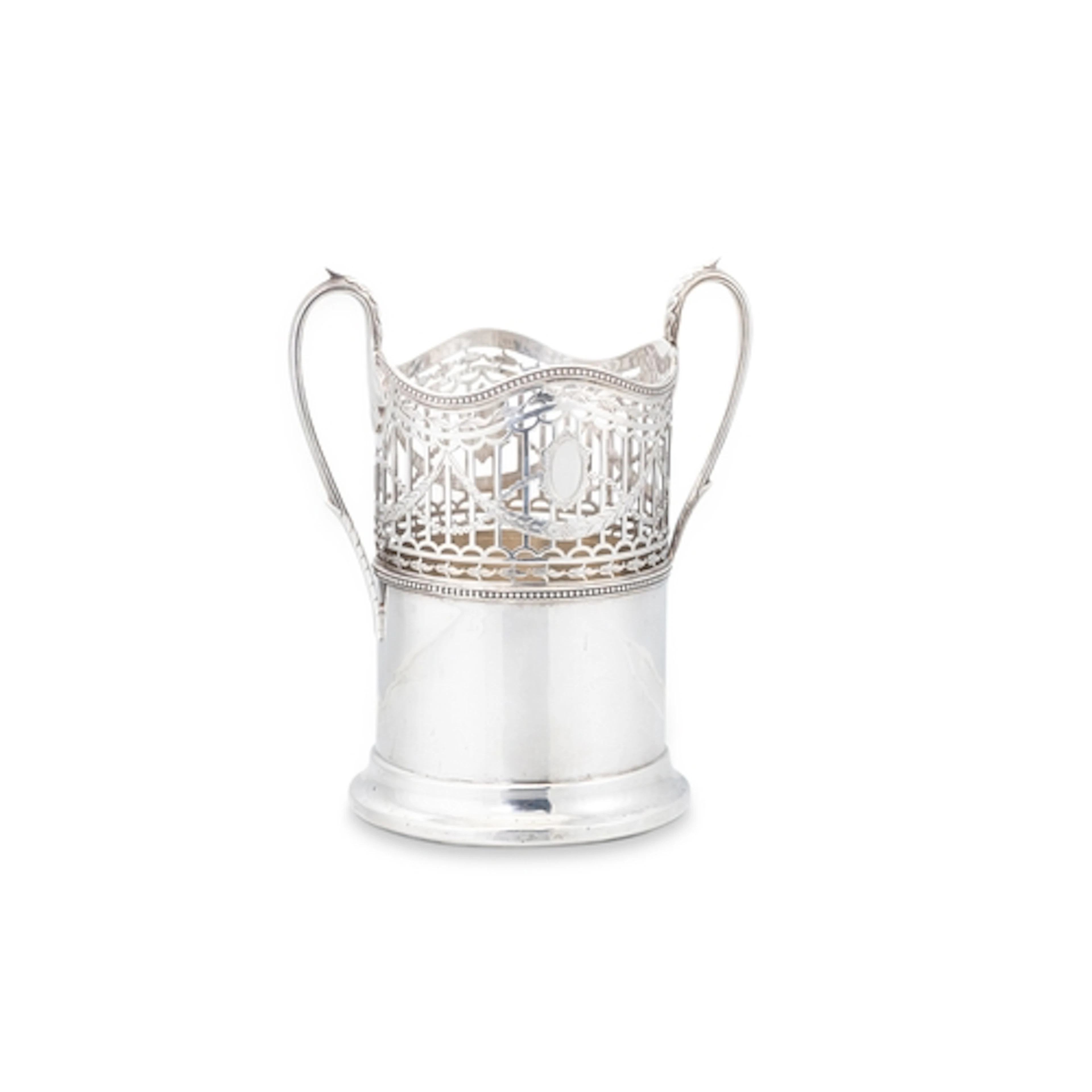 A GEORGE V STERLING SILVER (.925) TWIN HANDLED WINE COOLER, ...