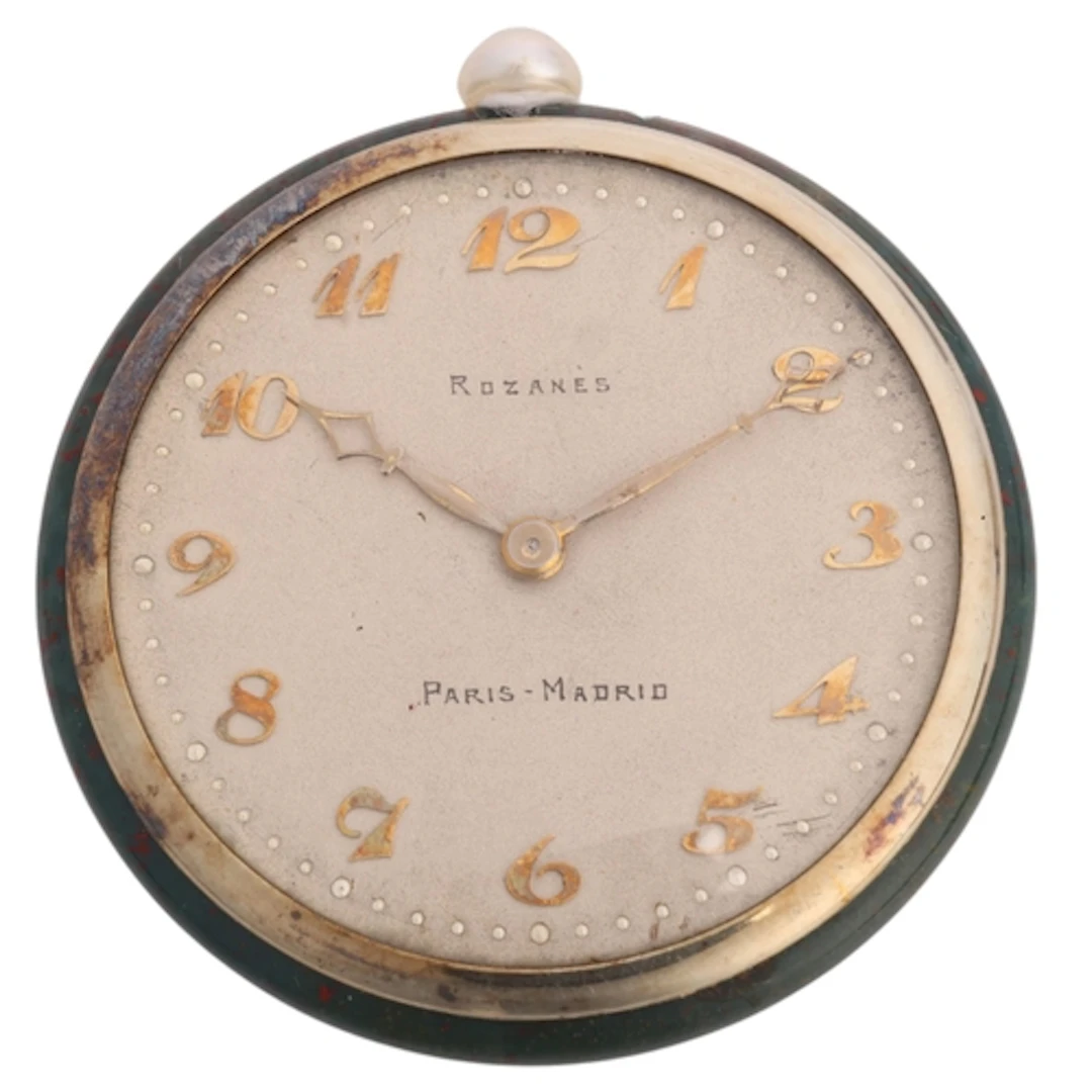 ROZANES - an Art Deco bloodstone open-face keyless slimline ...