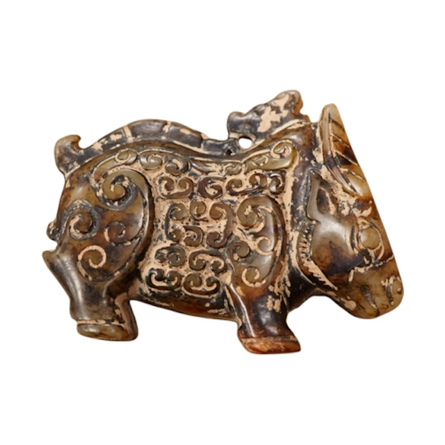 A Chinese Jade carved figure of a horse, 6cm wide