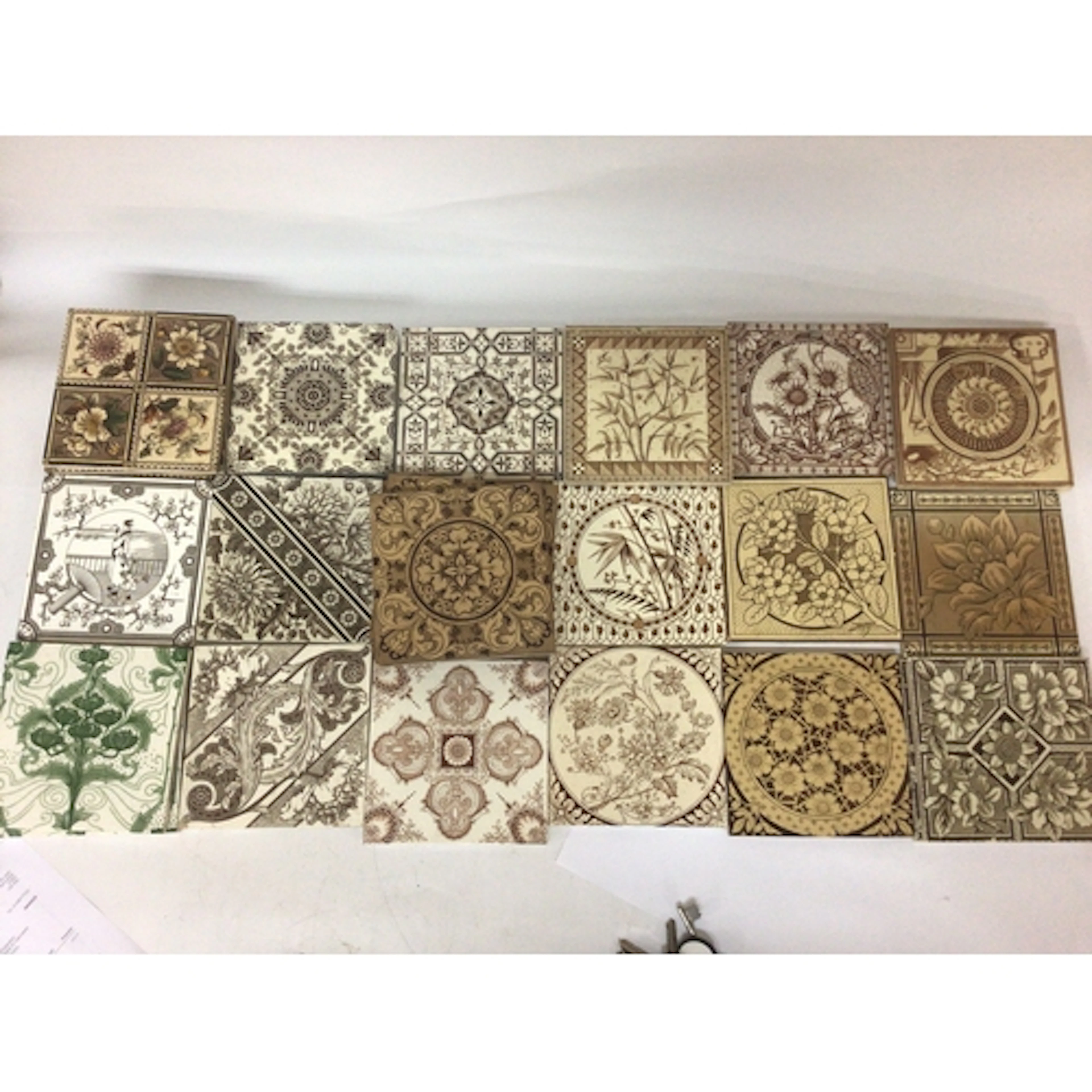 A Collection of Genuine Victorian Ceramic tiles mixed ...