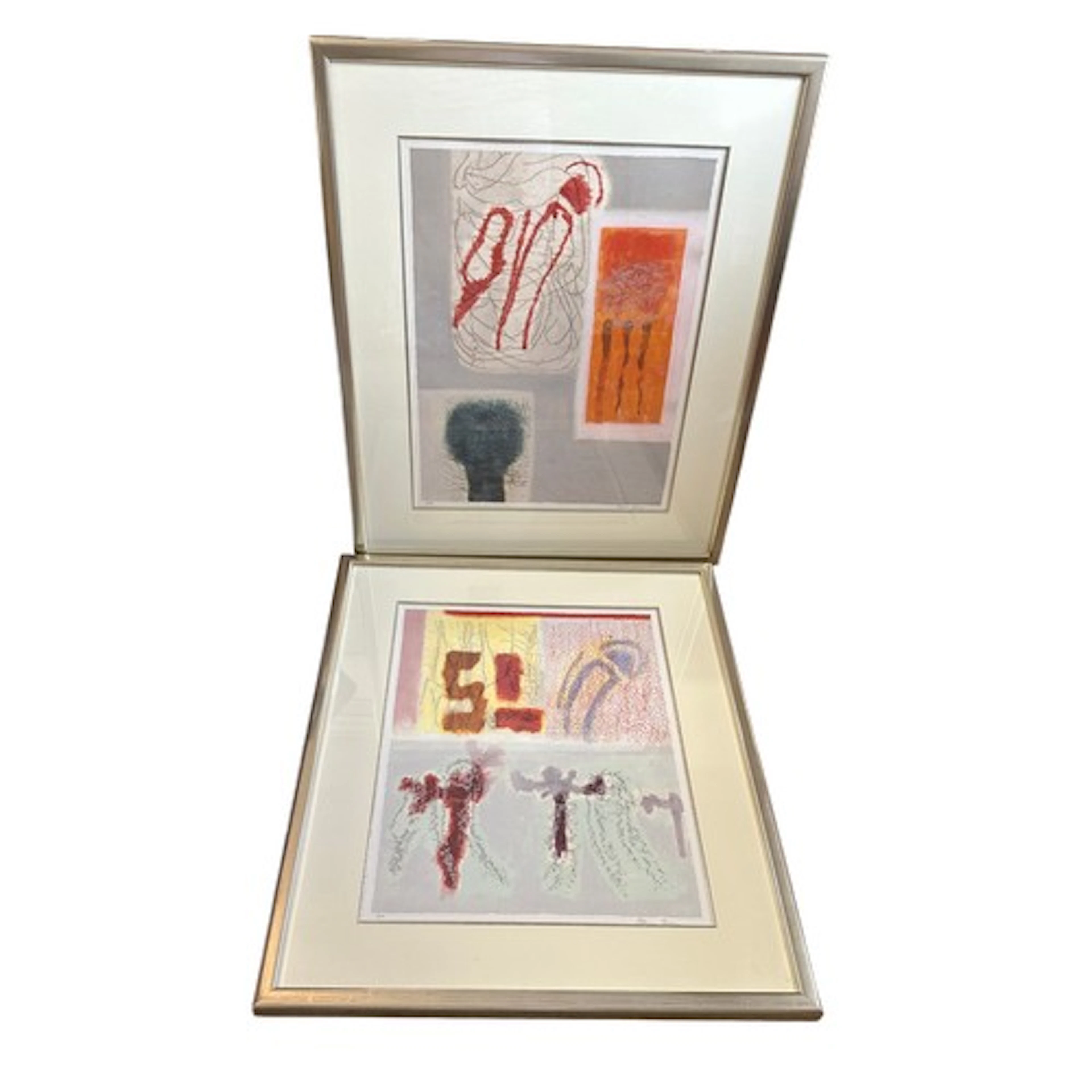 Bonnie Brown (b. 1952) a pair of contemporary abstract frame...