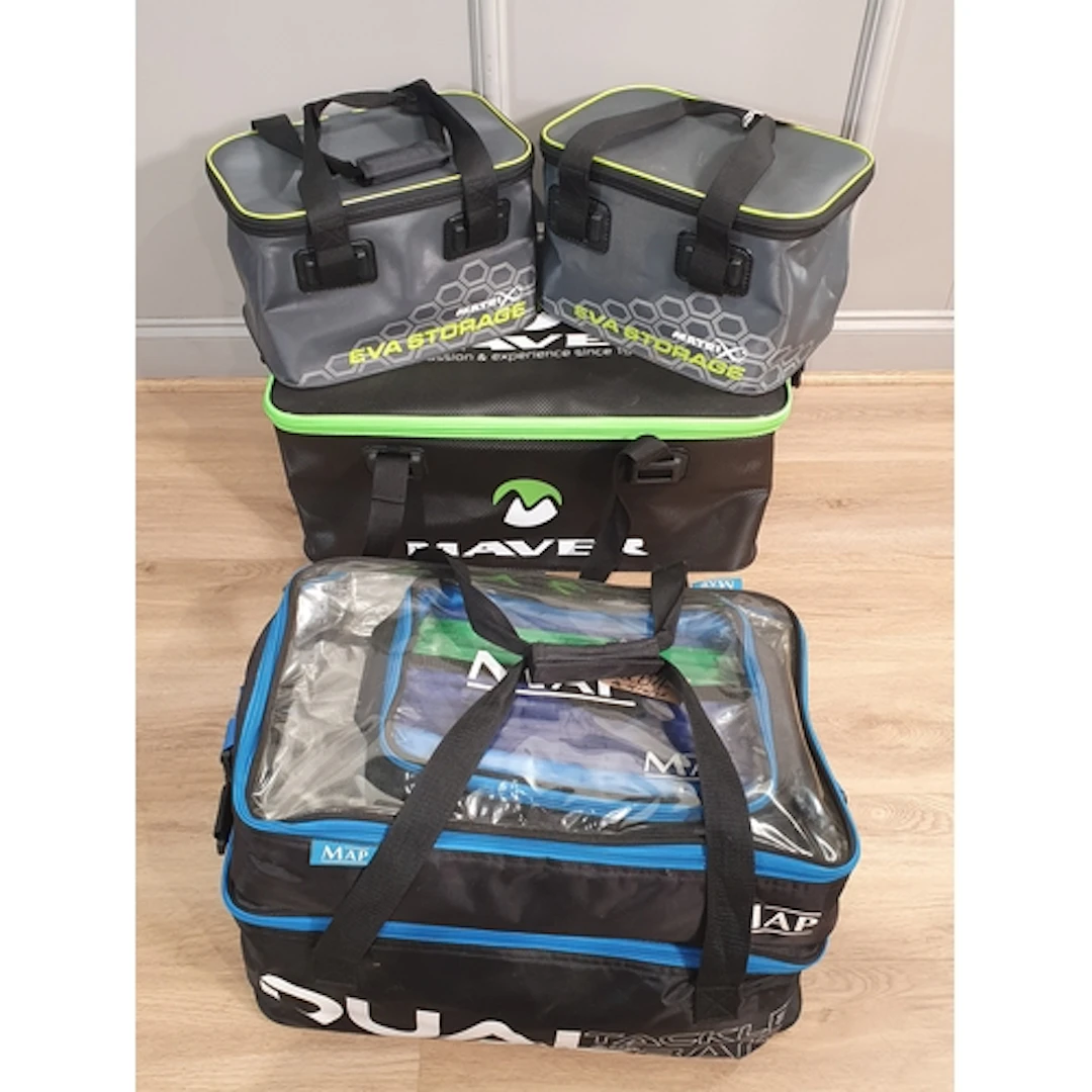 Two Matrix Eva Fishing Storage Bags, a MAP Dual Tackle and B...