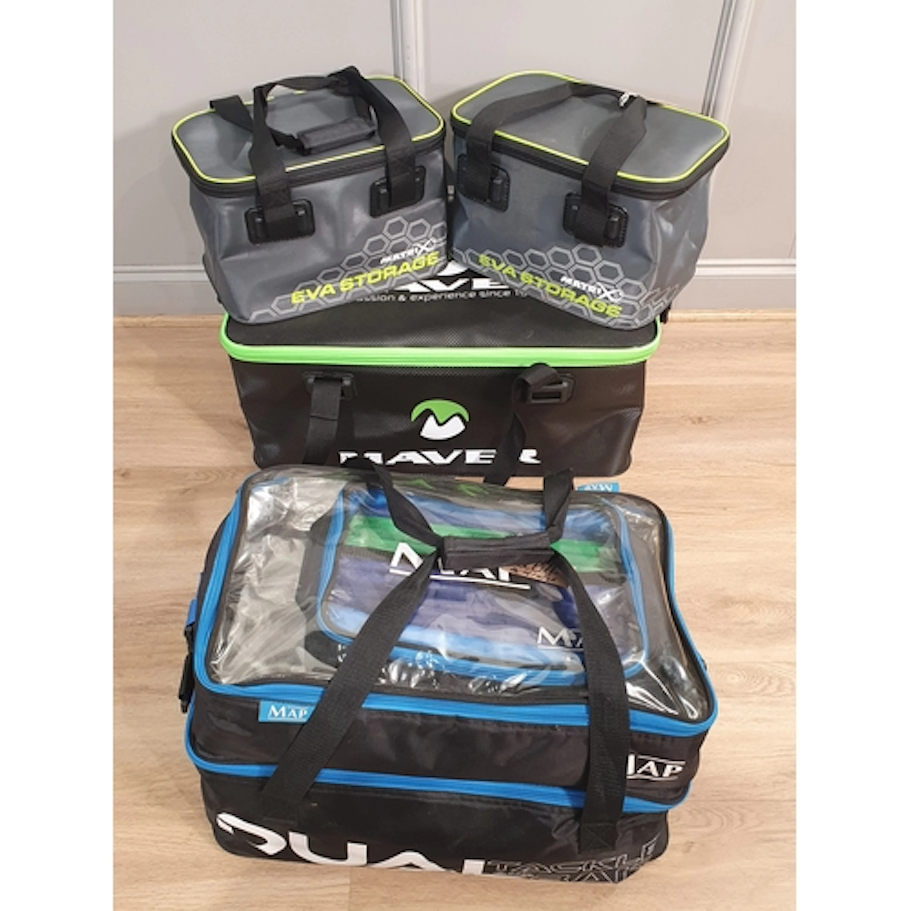 Two Matrix Eva Fishing Storage Bags, a MAP Dual Tackle and B...