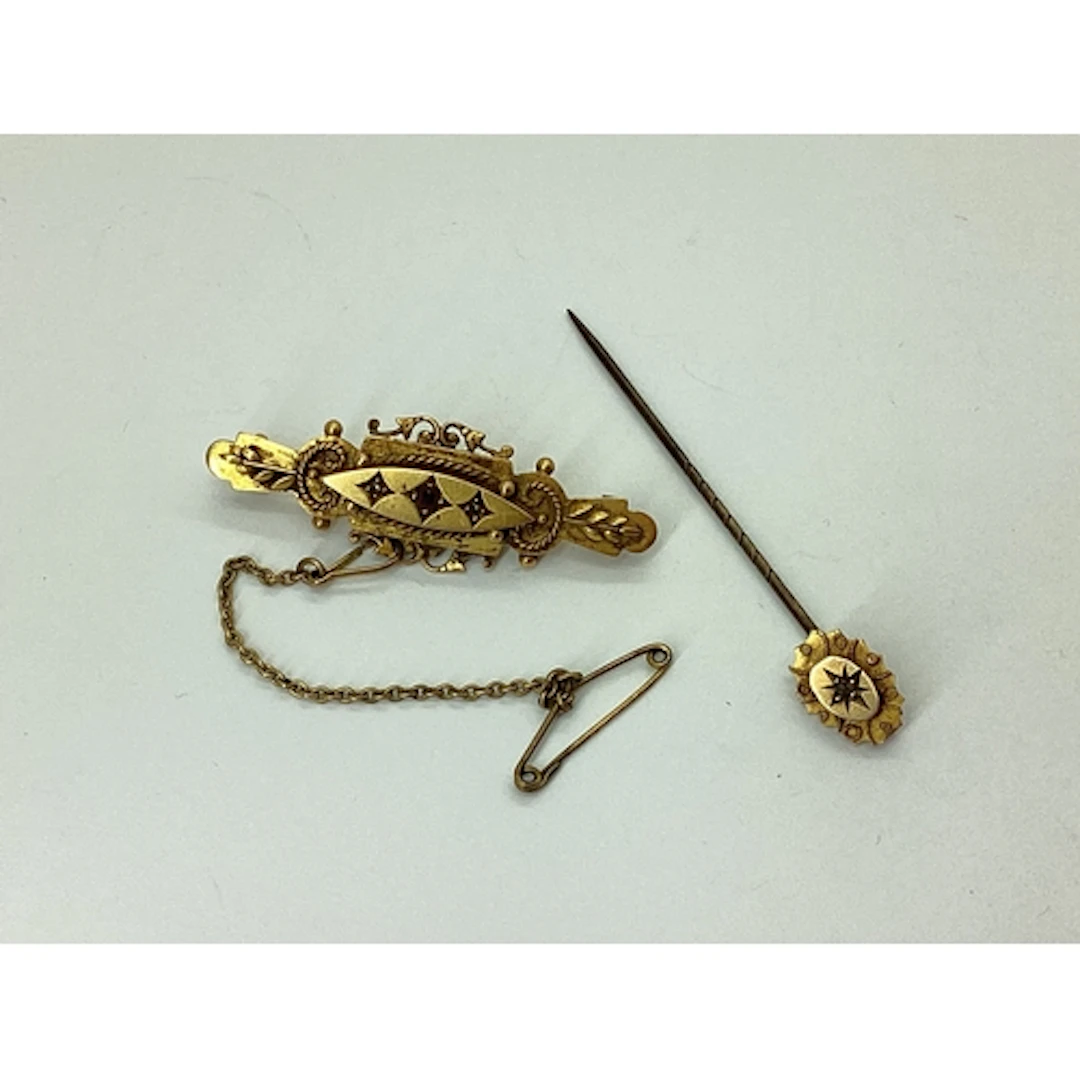 A Victorian 15ct Gold Hollow Bar Brooch, Birmingham 1899, of...