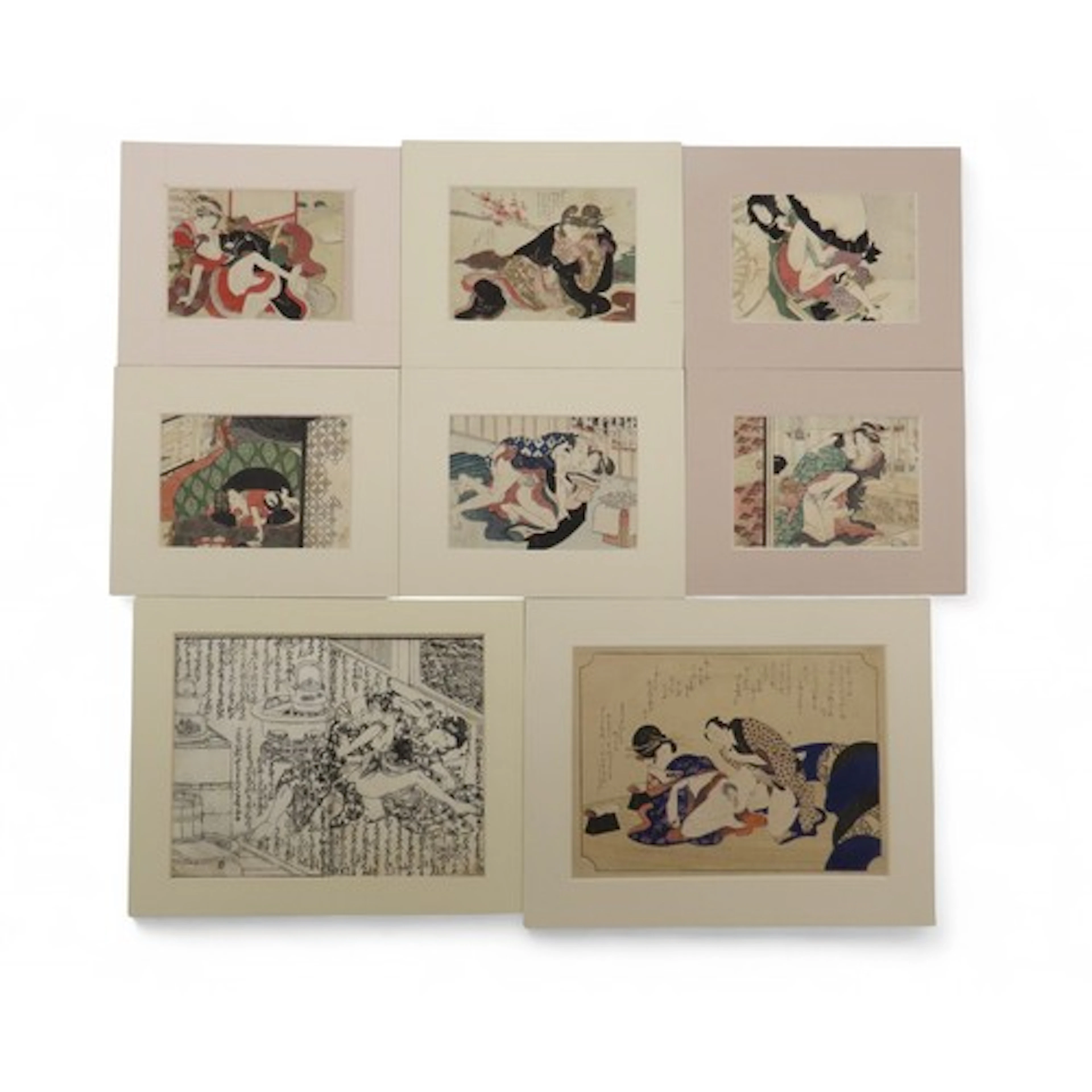 A COLLECTION OF JAPANESE WOODBLOCK SHUNGA PRINTS including a...