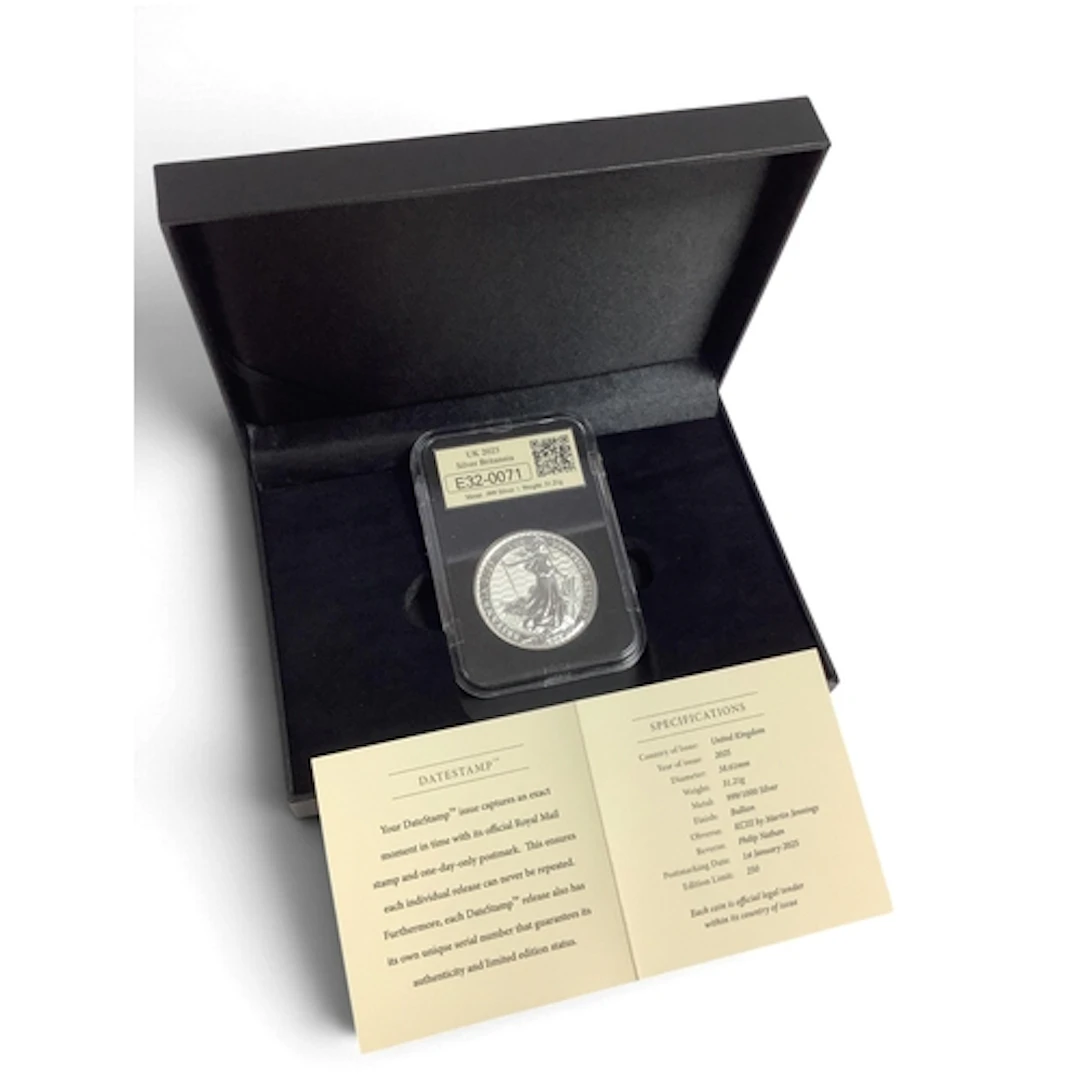 2025 Fine Silver One Ounce Britannia DateStamp Issue, cased ...