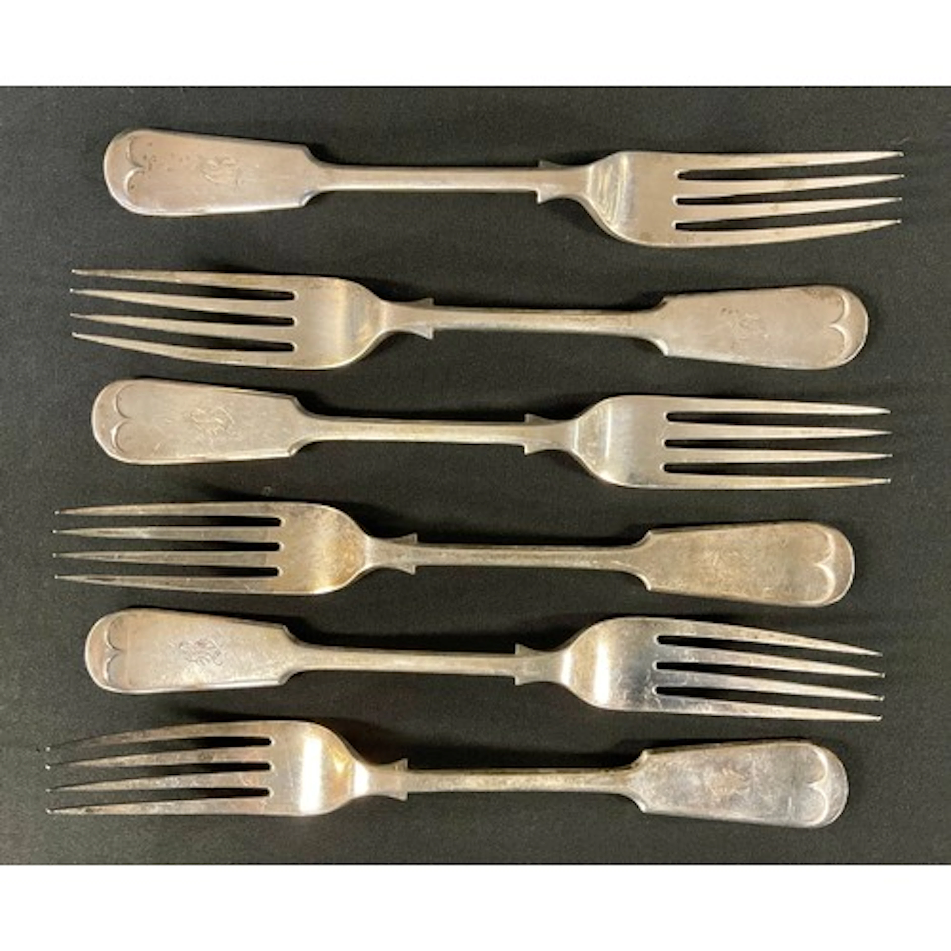 Six George VI silver forks, Alexander Clark & Co Ltd, Birmin...
