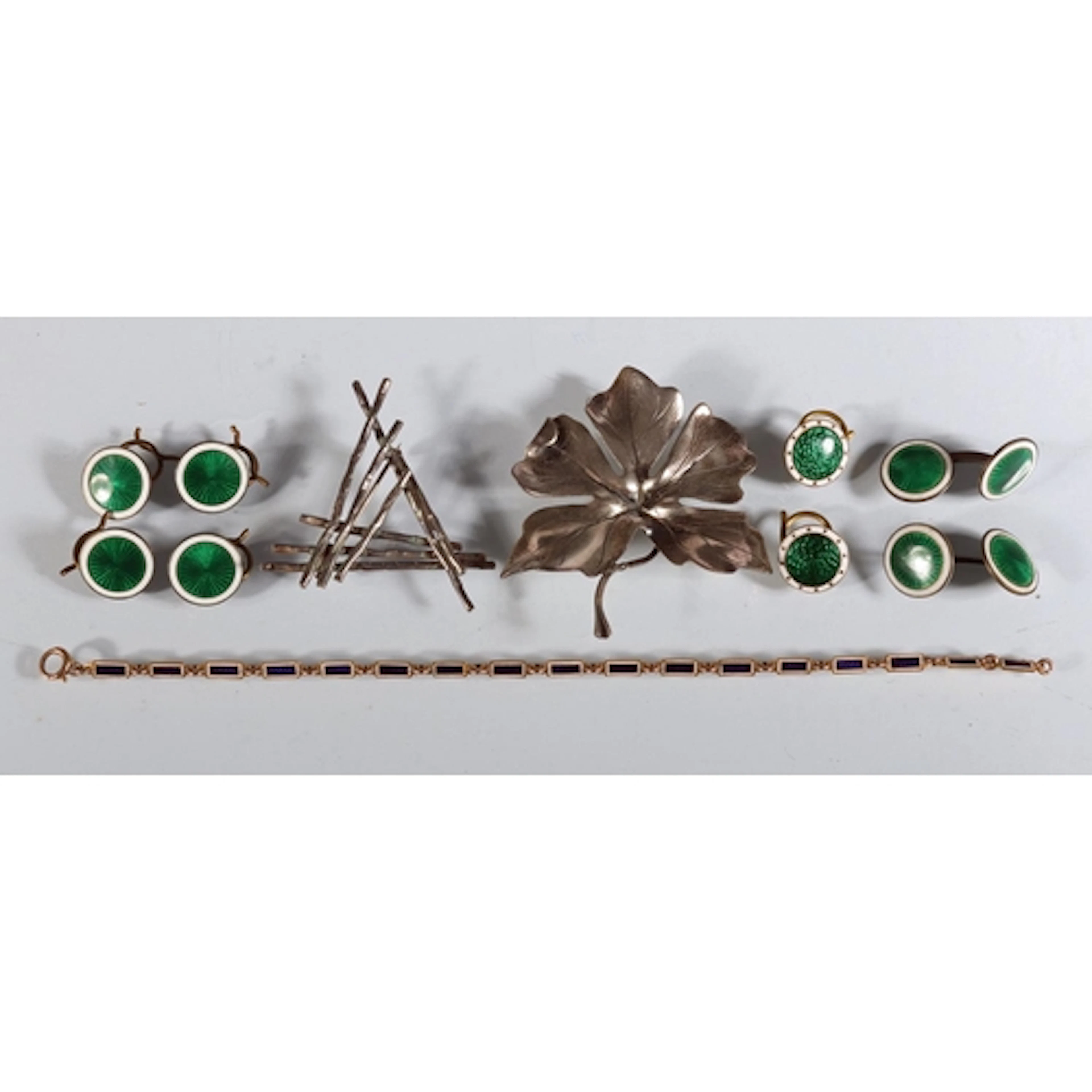 Anton Michelsen or Gertrude Engel Danish silver 'Rougie' lea...