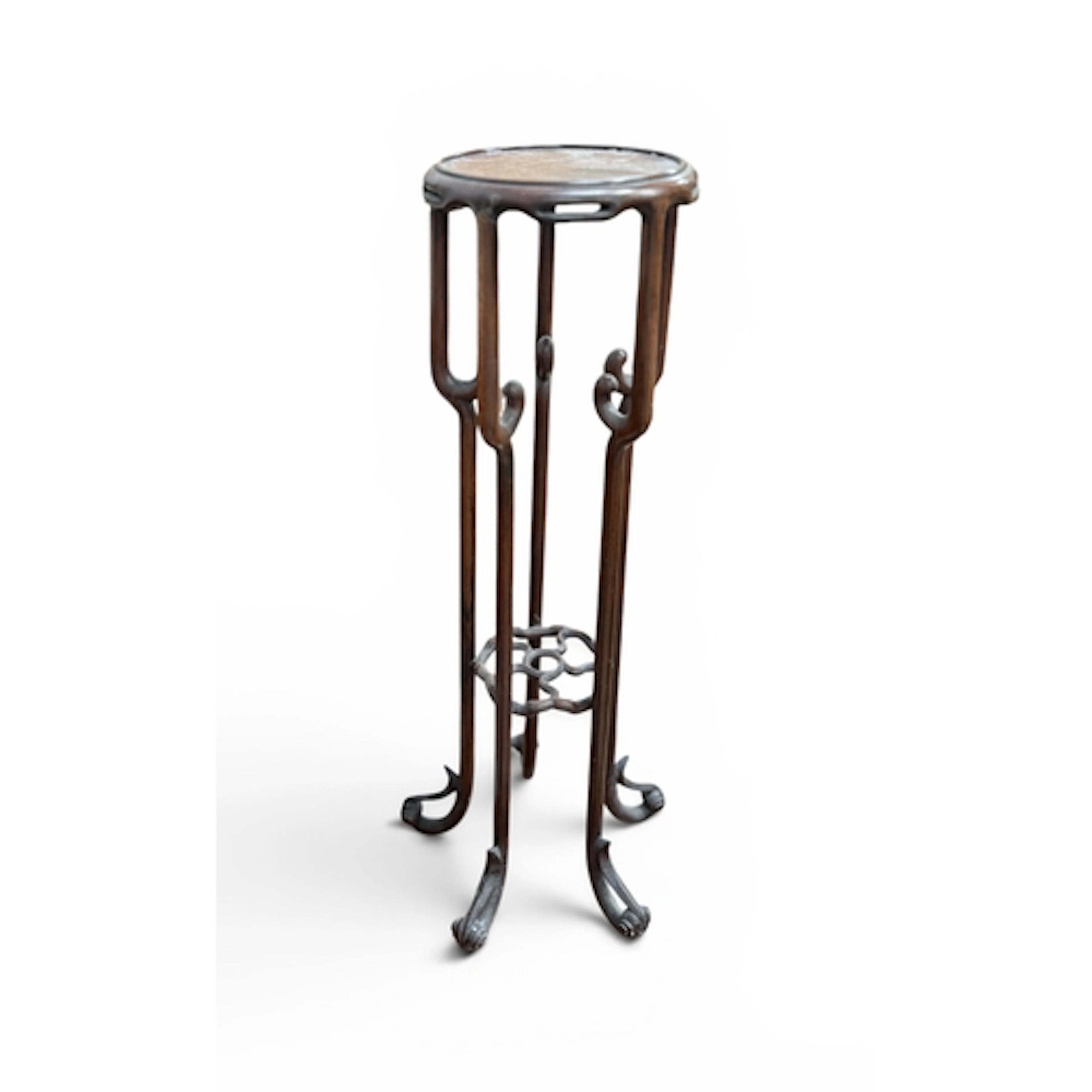A 19TH CENTURY CHINESE ROSEWOOD PLANT STAND 47 cm H...