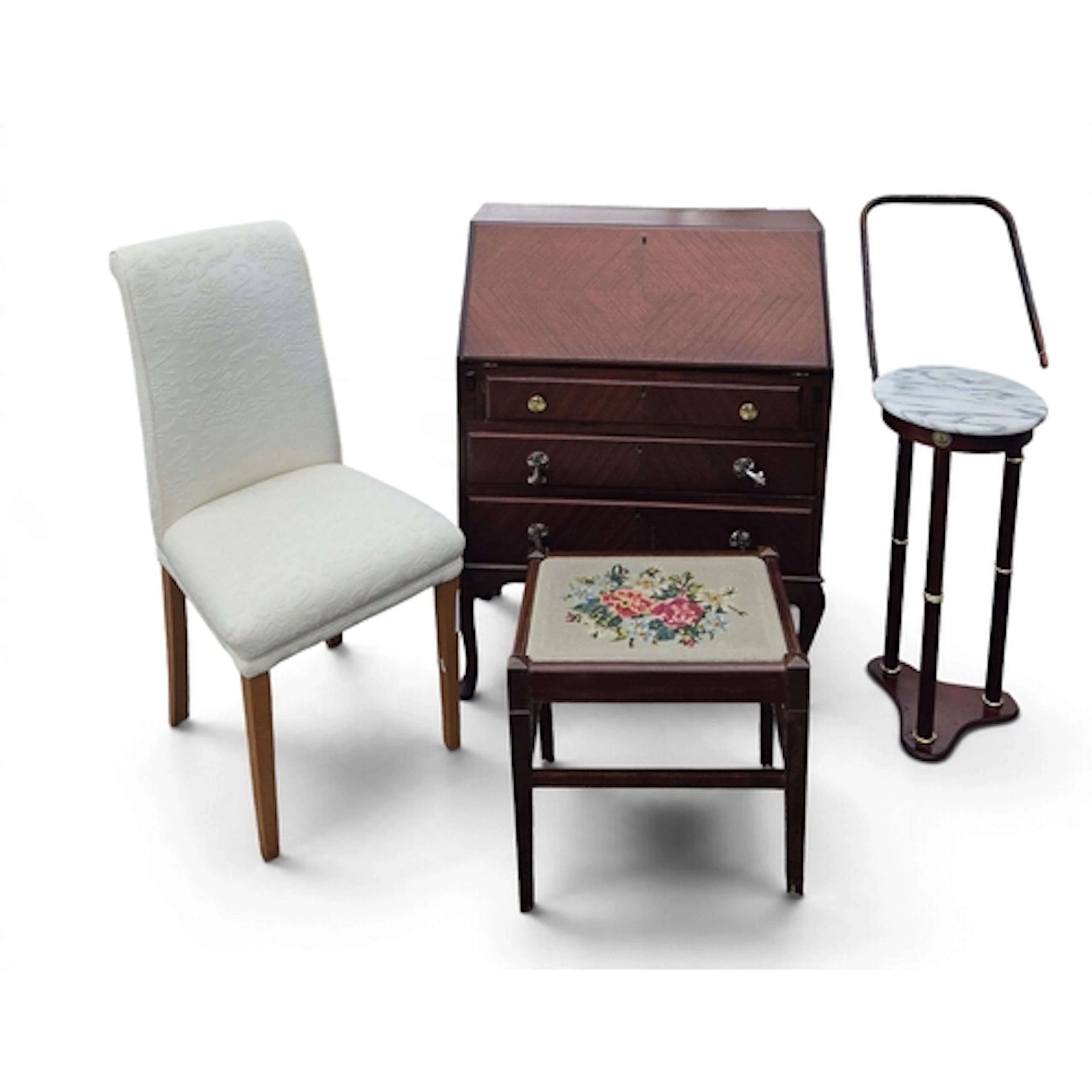 A grouped lot of furniture.
